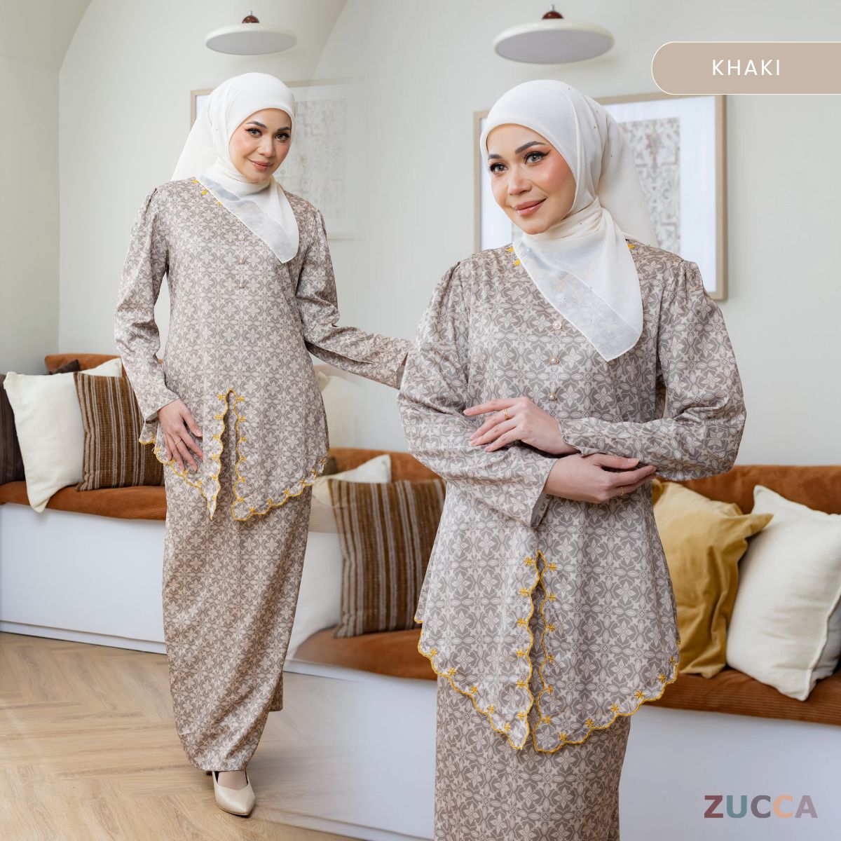 ZUCCA ROZITA KURUNG MODEST FLORAL PRINT SCALLOP EMBROIDERY - DMRAYA001