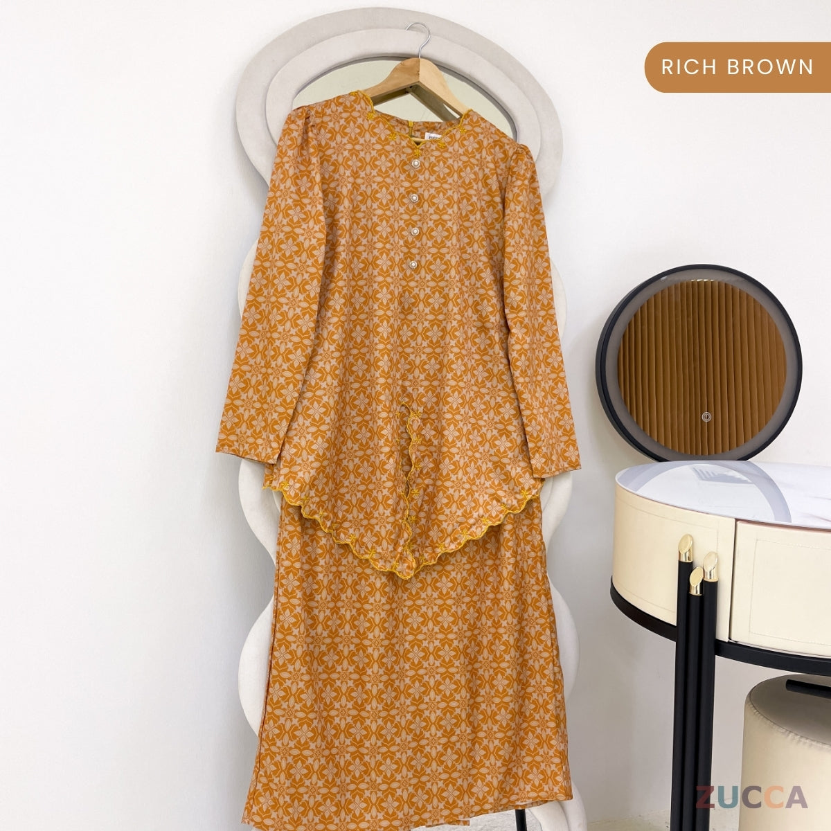 ZUCCA ROZITA KURUNG MODEST FLORAL PRINT SCALLOP EMBROIDERY - DMRAYA001