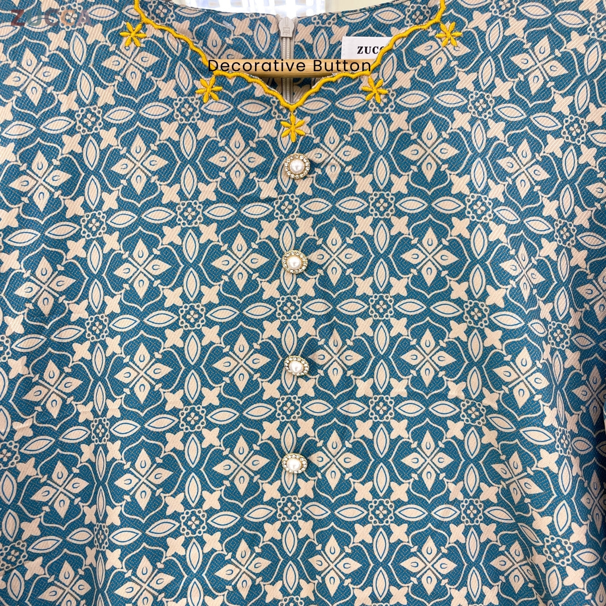 ZUCCA ROZITA KURUNG MODEST FLORAL PRINT SCALLOP EMBROIDERY - DMRAYA001