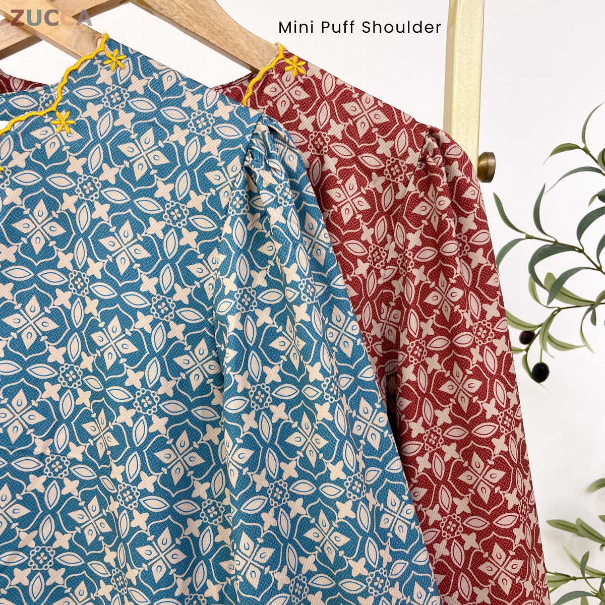 ZUCCA ROZITA KURUNG MODEST FLORAL PRINT SCALLOP EMBROIDERY - DMRAYA001