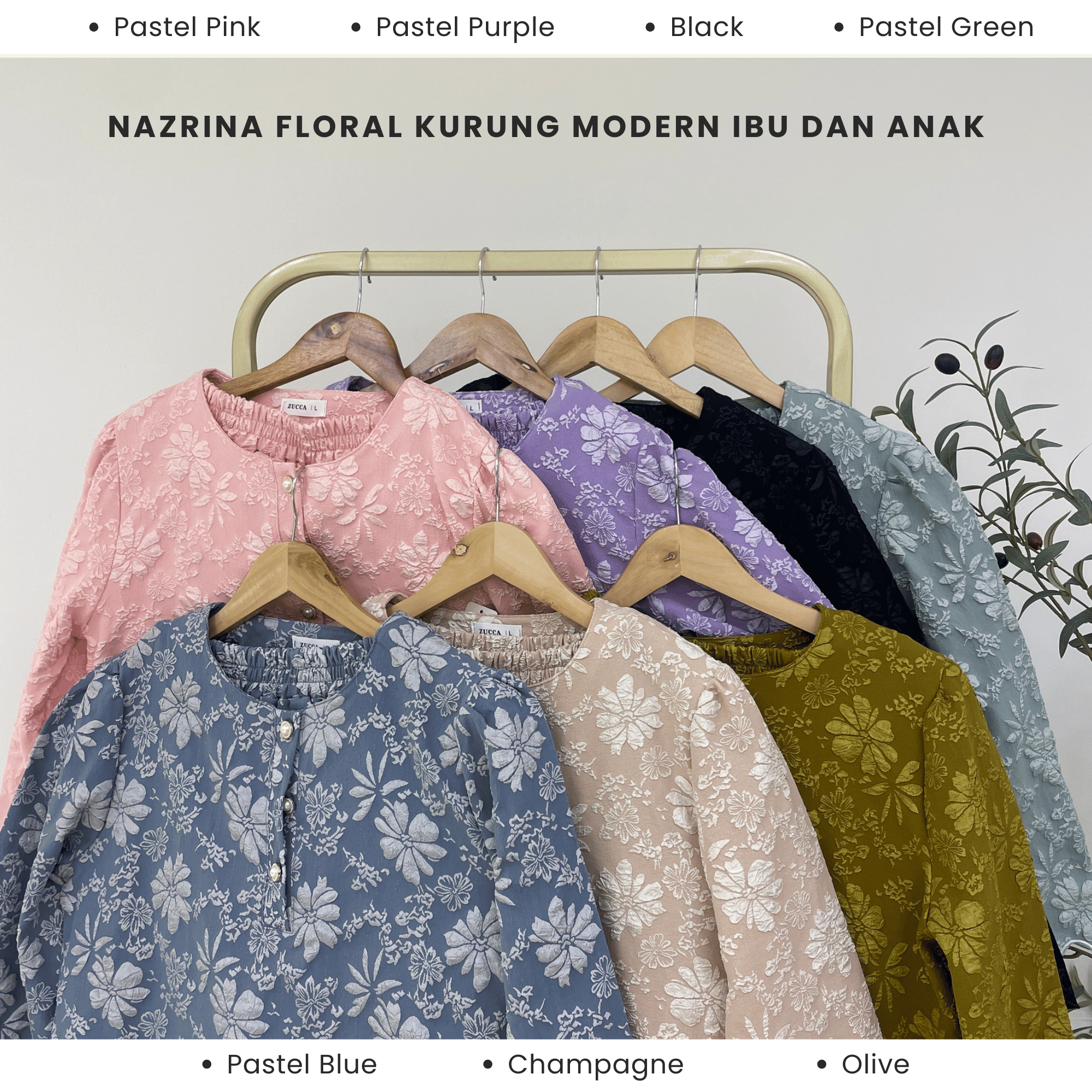 [JOM RAYA 2026] ZUCCA [MOM] NAZRINA FLORAL KURUNG MODERN IBU  - DMRAYA006