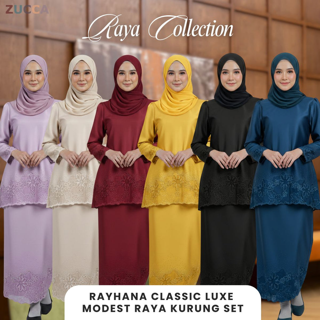 [JOM RAYA 2026] ZUCCA RAYHANA CLASSIC LUXE MODEST RAYA KURUNG SET - DM