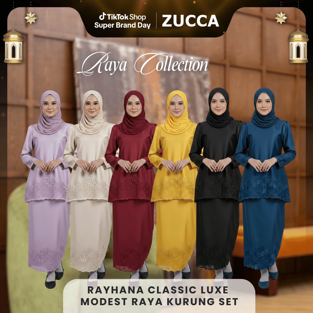 [JOM RAYA 2026] ZUCCA RAYHANA CLASSIC LUXE MODEST RAYA KURUNG SET - DMRAYA010