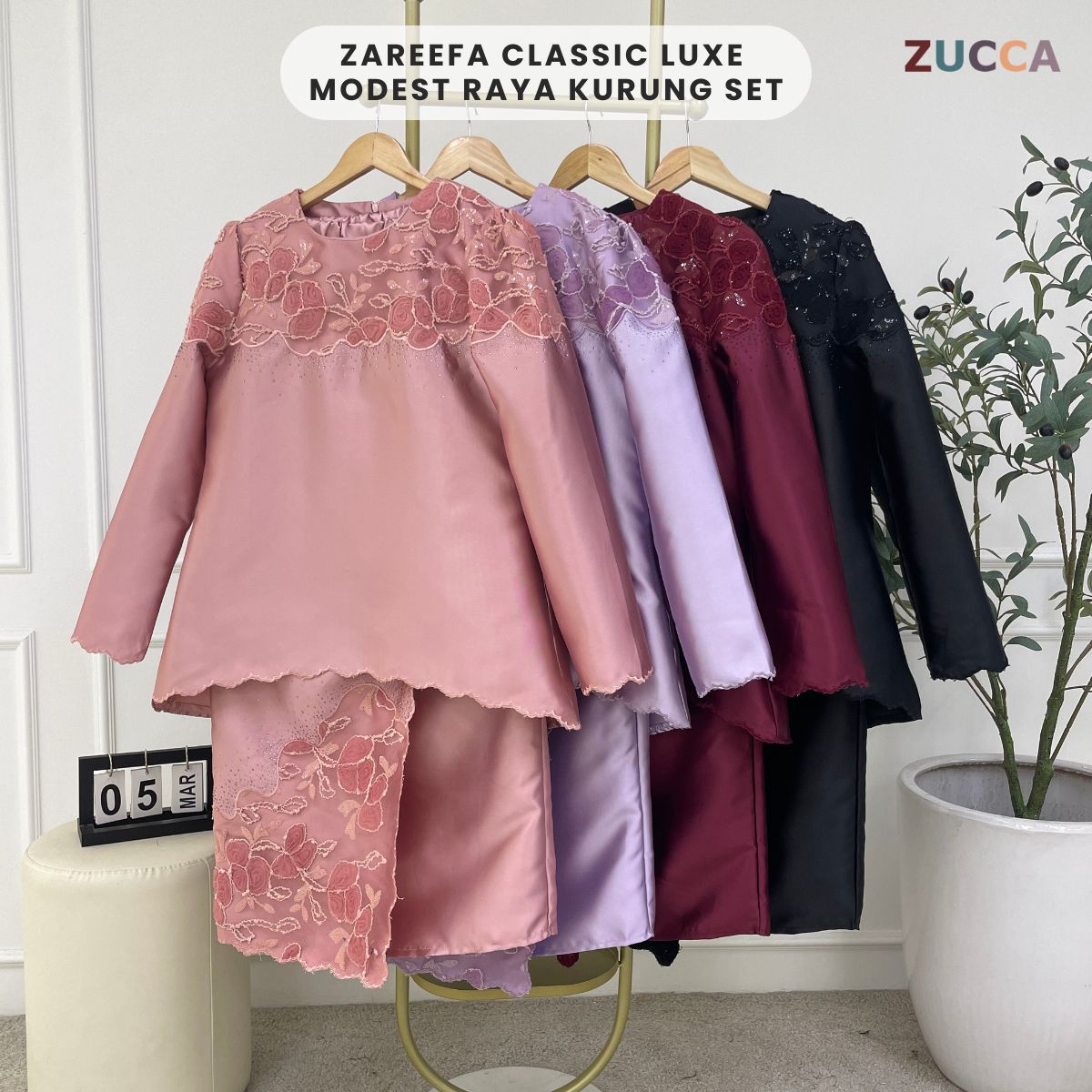 [JOM RAYA 2026] ZUCCA ZAREEFA CLASSIC LUXE MODEST RAYA KURUNG SET - DMRAYA011