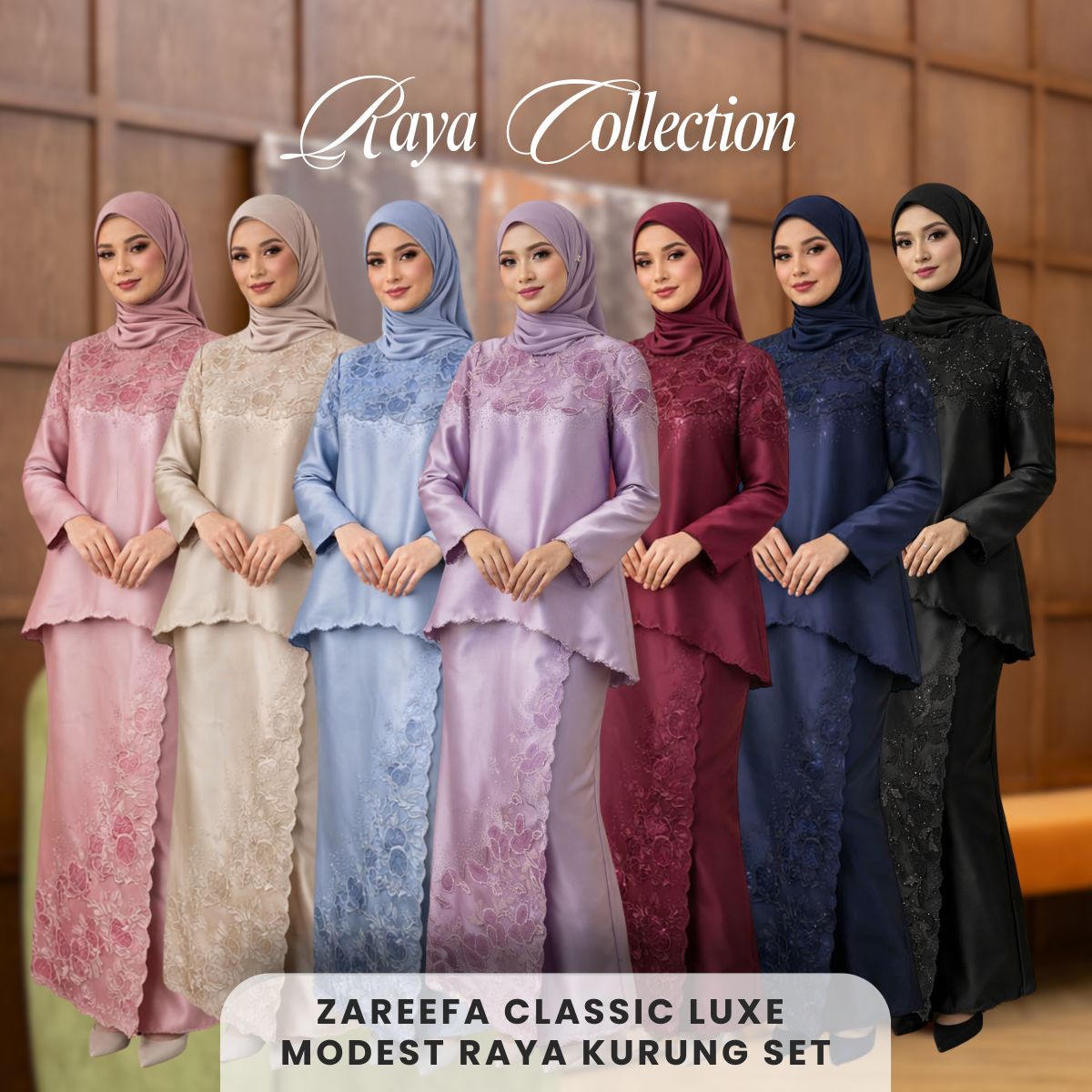 [JOM RAYA 2026] ZUCCA ZAREEFA CLASSIC LUXE MODEST RAYA KURUNG SET - DMRAYA011
