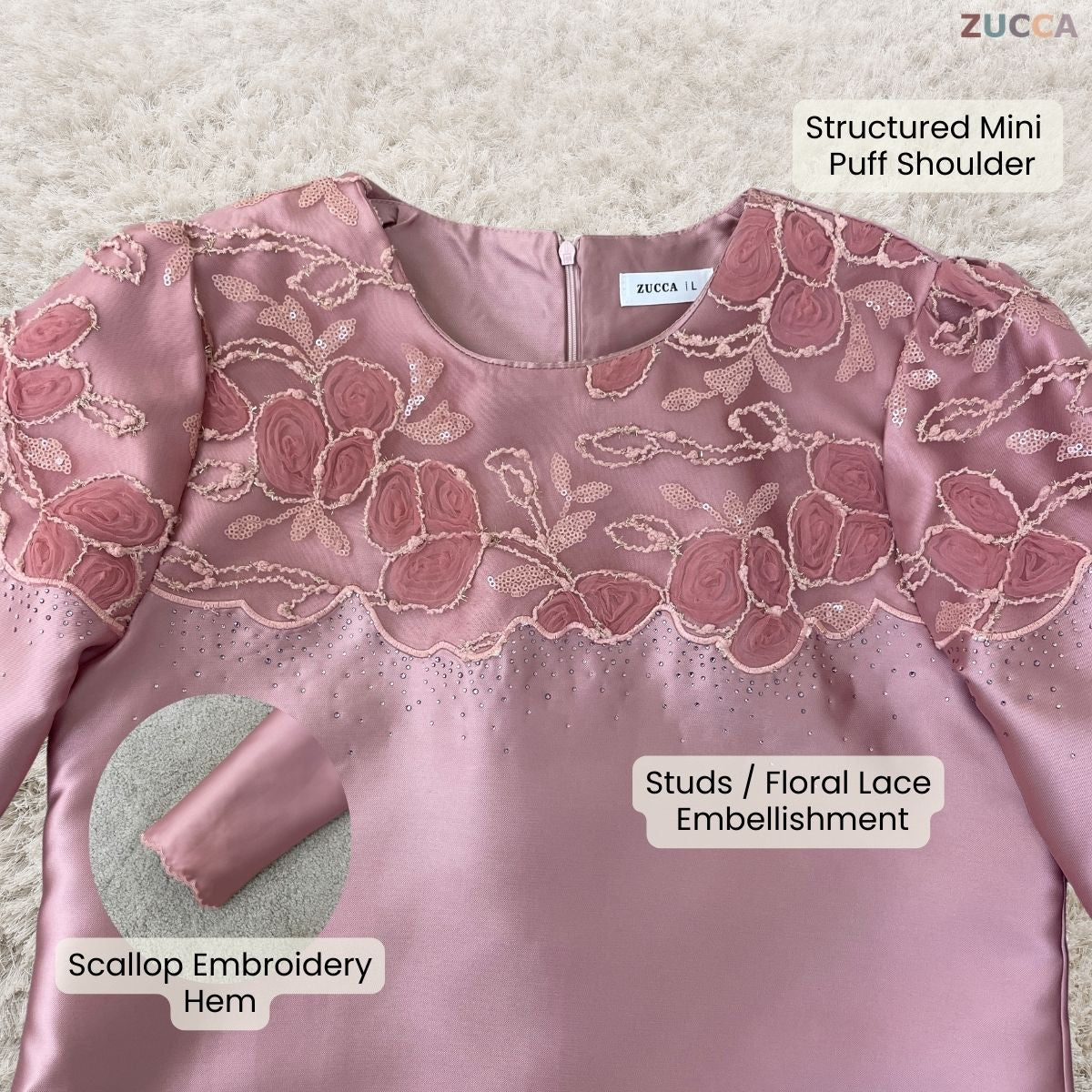 [JOM RAYA 2026] ZUCCA ZAREEFA CLASSIC LUXE MODEST RAYA KURUNG SET - DMRAYA011