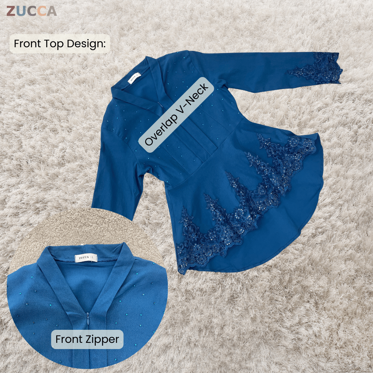 [JOM RAYA 2026] ZUCCA ZARIFAH EMERALD LUXE EMBROIDERED MODERN KURUNG SET - DMRAYA015