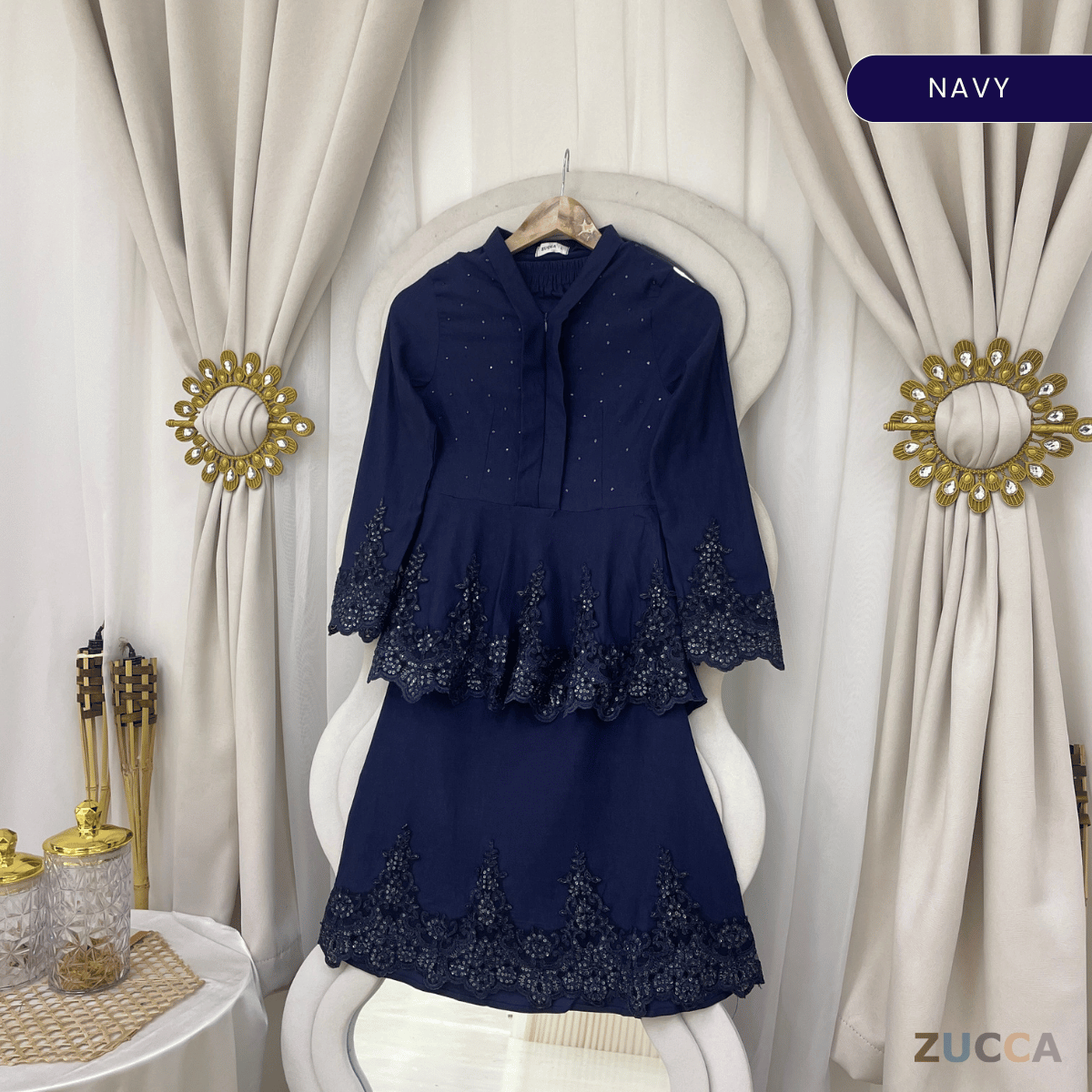 [JOM RAYA 2026] ZUCCA ZARIFAH EMERALD LUXE EMBROIDERED MODERN KURUNG SET - DMRAYA015