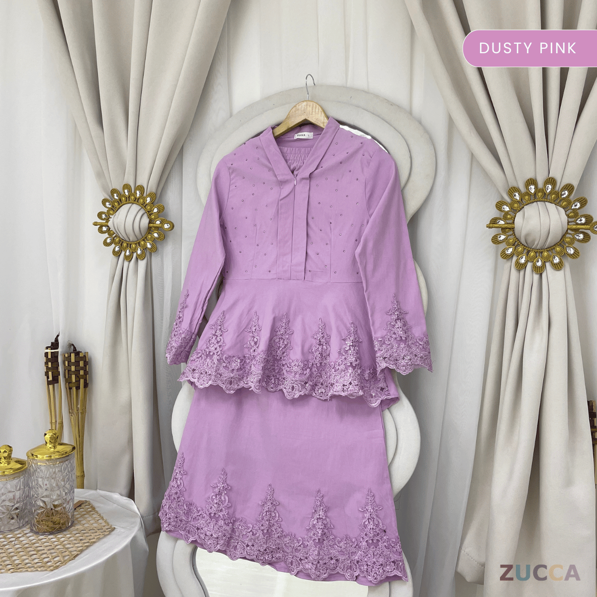 [JOM RAYA 2026] ZUCCA ZARIFAH EMERALD LUXE EMBROIDERED MODERN KURUNG SET - DMRAYA015