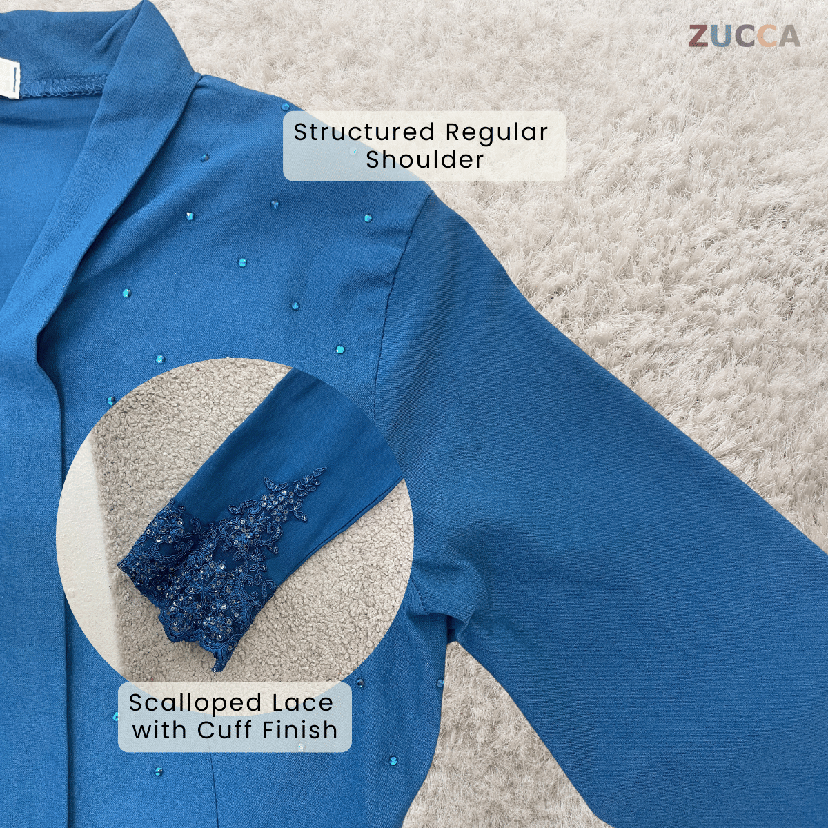 [JOM RAYA 2026] ZUCCA ZARIFAH EMERALD LUXE EMBROIDERED MODERN KURUNG SET - DMRAYA015