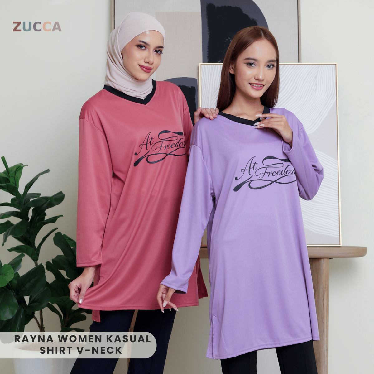 ZUCCA RAYNA WOMEN KASUAL SHIRT V-NECK - DMS1002