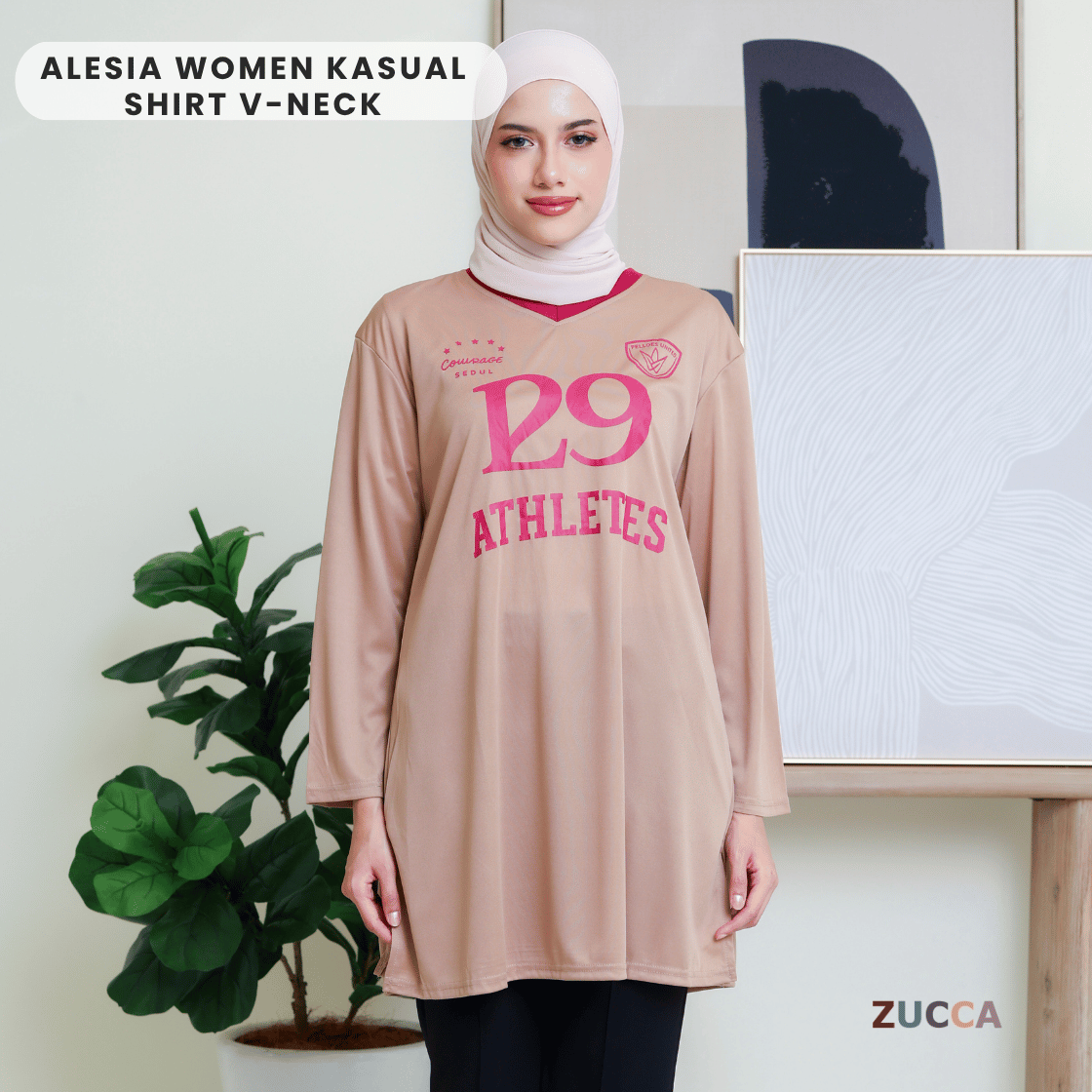 ZUCCA ALESIA KASUAL MUSLIMAH SHIRT V NECK - DMS1005