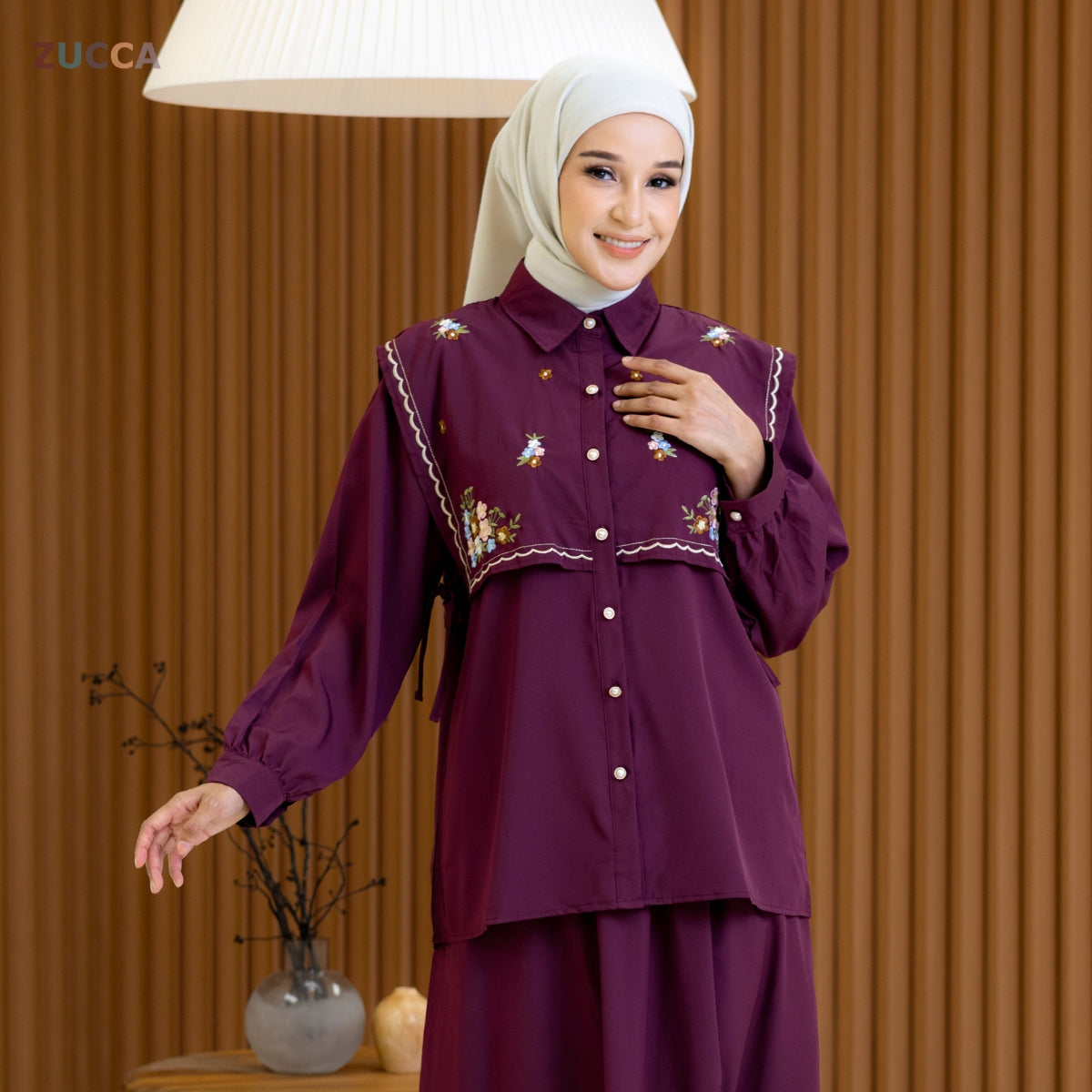 ZUCCA IRDINEE SET BAJU DAN SKIRT SULAMAN BUNGA - DMSET001