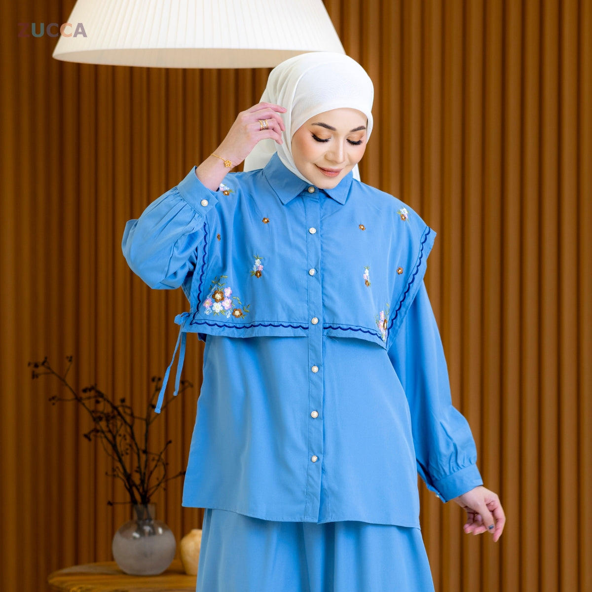 ZUCCA IRDINEE SET BAJU DAN SKIRT SULAMAN BUNGA - DMSET001
