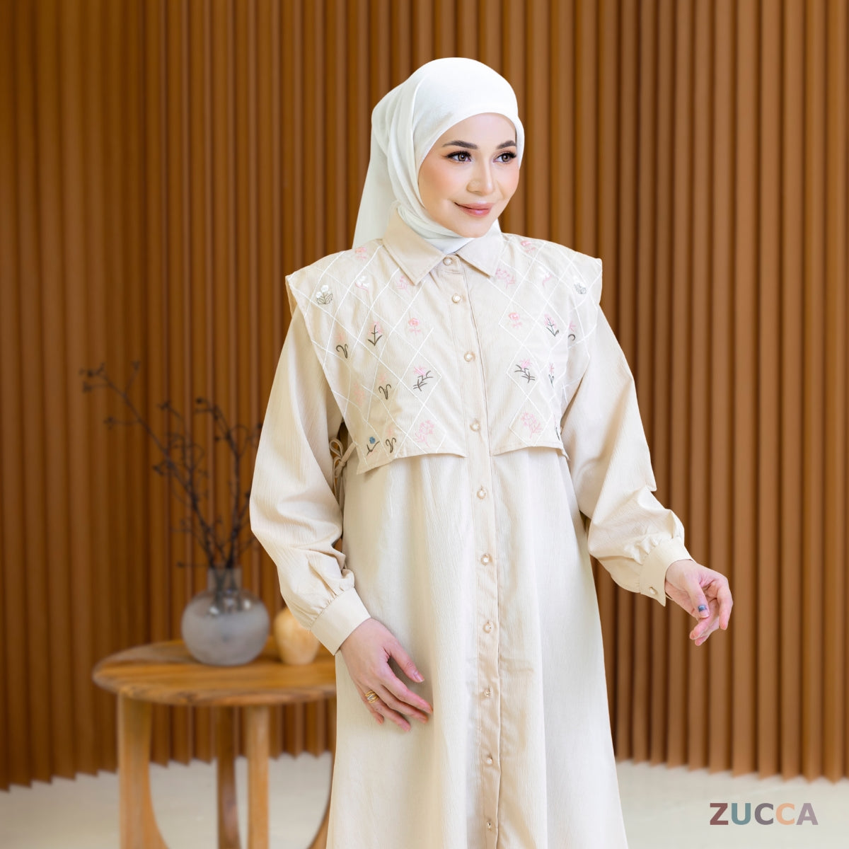 ZUCCA NIRINA SET BAJU BERBUTANG BERCORAK - DMSET005 BAJU WANITA