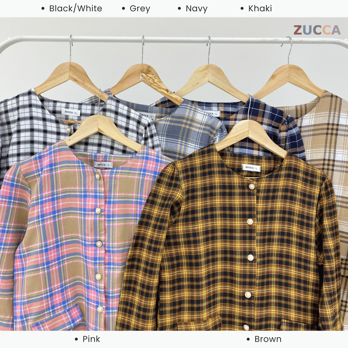 ZUCCA YASMEEN KOLEKSI BLOUSE TARTAN MODEN-DMSET007