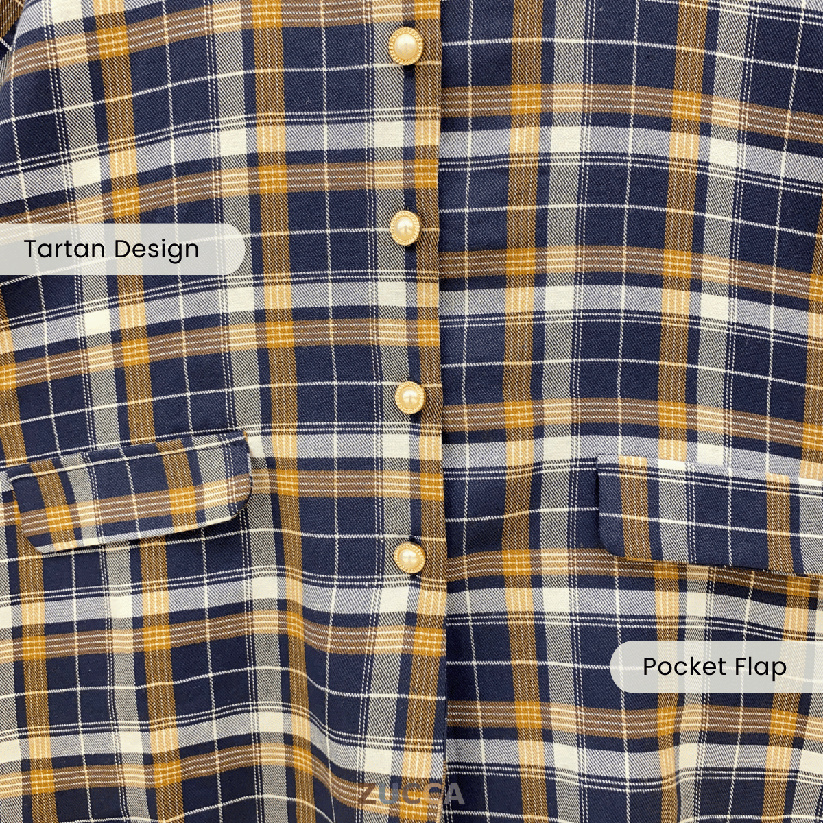 ZUCCA YASMEEN KOLEKSI BLOUSE TARTAN MODEN-DMSET007