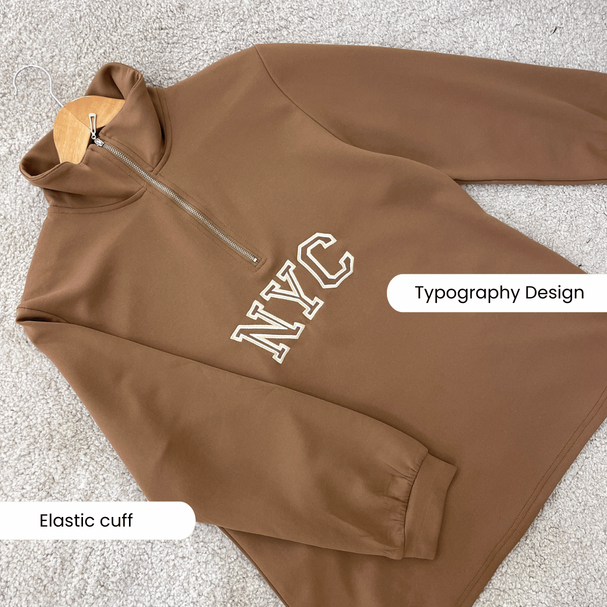 ZUCCA EXORA SET HALF-ZIP STREETWEAR SWEATSHIRT-DMSET008