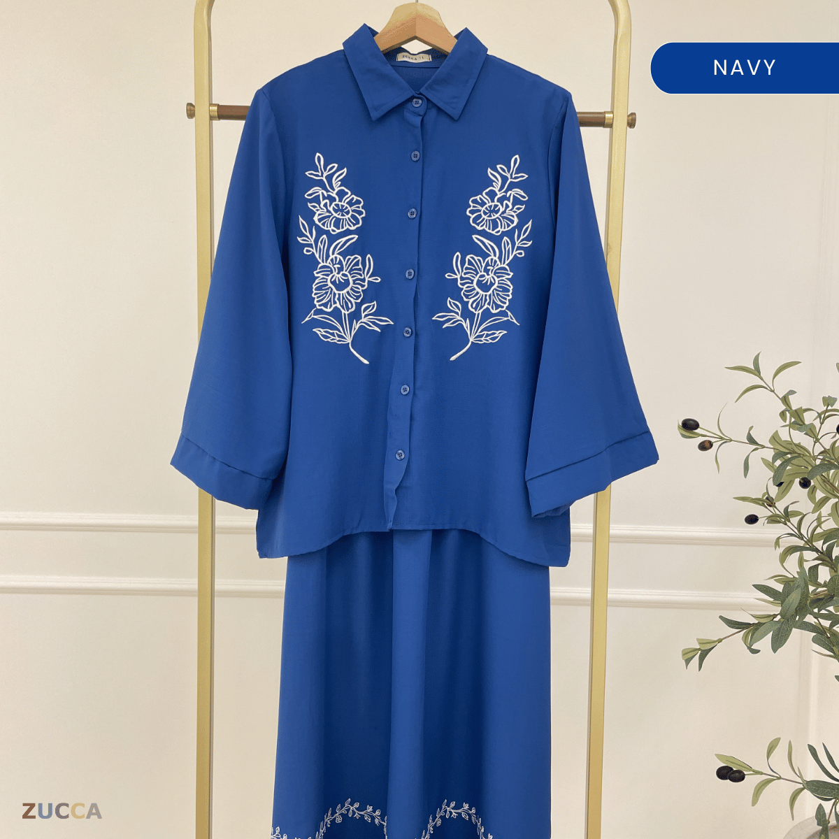 ZUCCA THALIA SET BLOUSE & SKIRT SULAMAN BUNGA-DMSET009