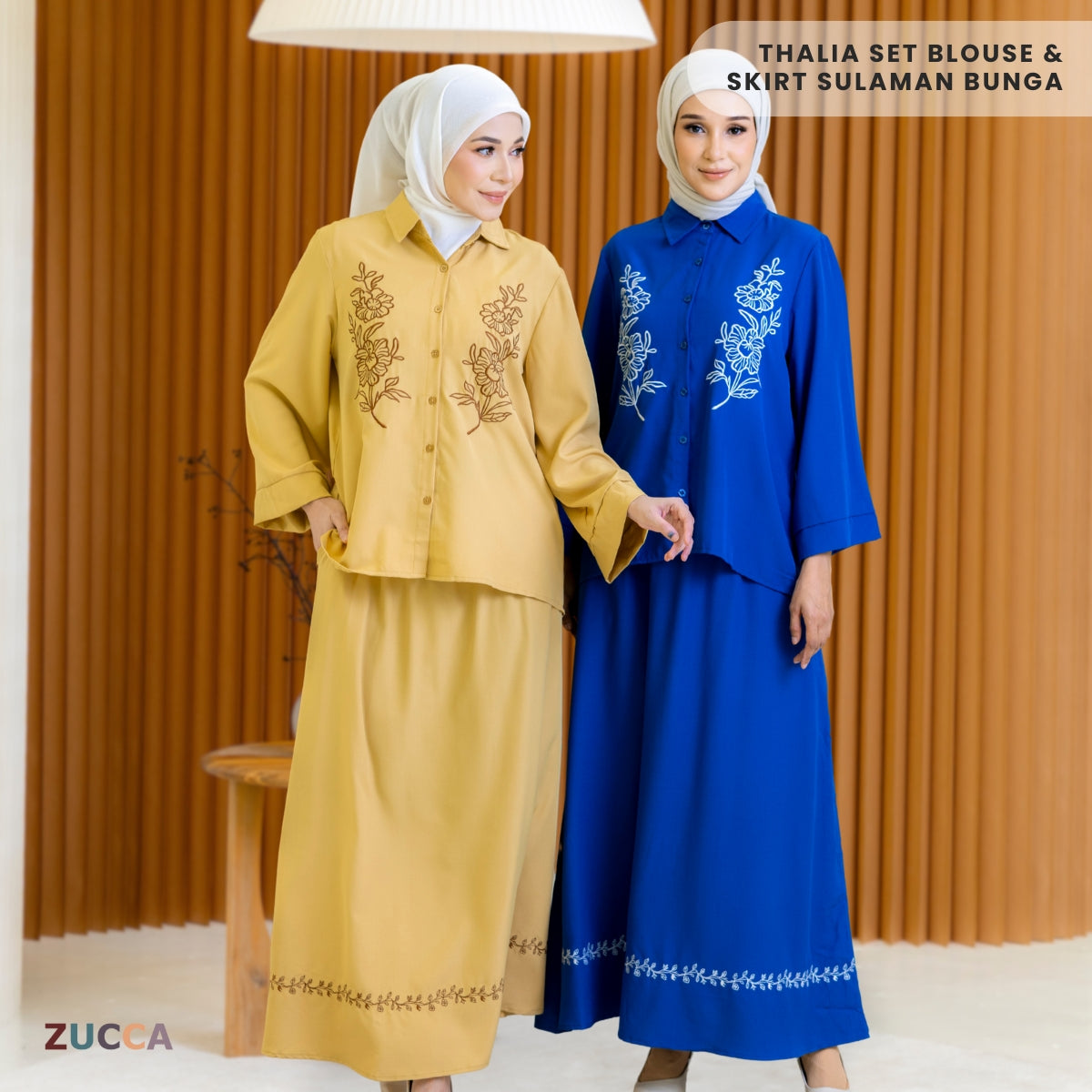 ZUCCA THALIA SET BLOUSE & SKIRT SULAMAN BUNGA-DMSET009