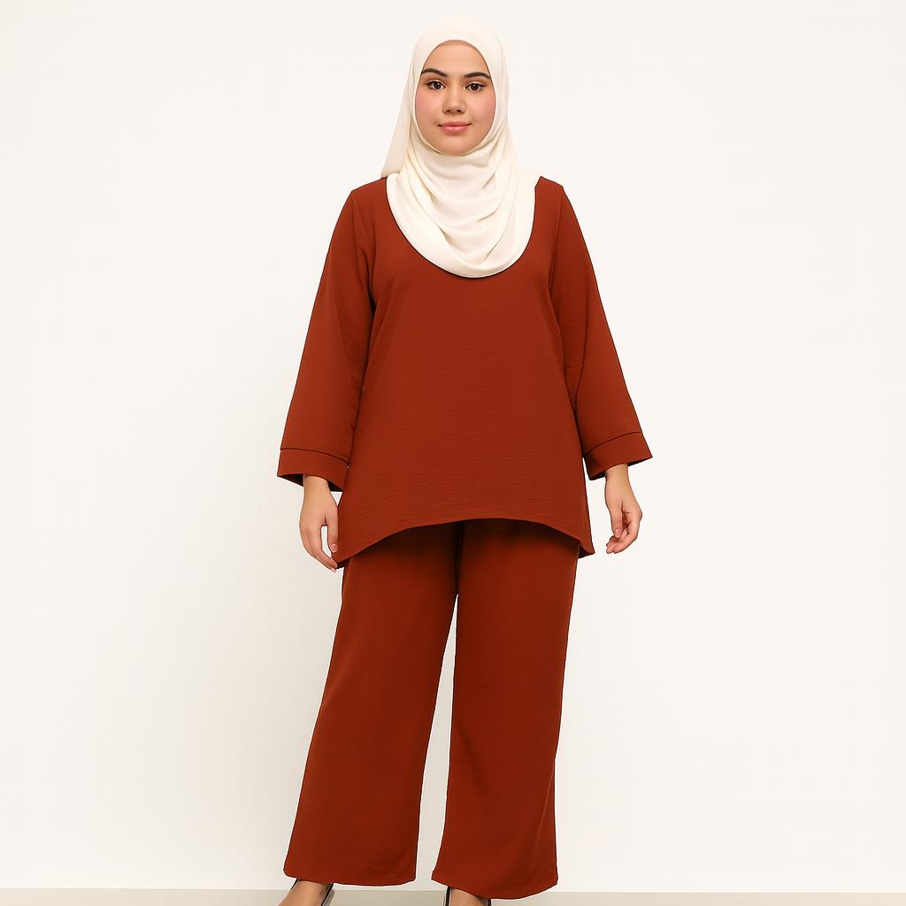 ZUCCA DAHLIA TEXTURED PANTS SET-DMSET011  Blouses