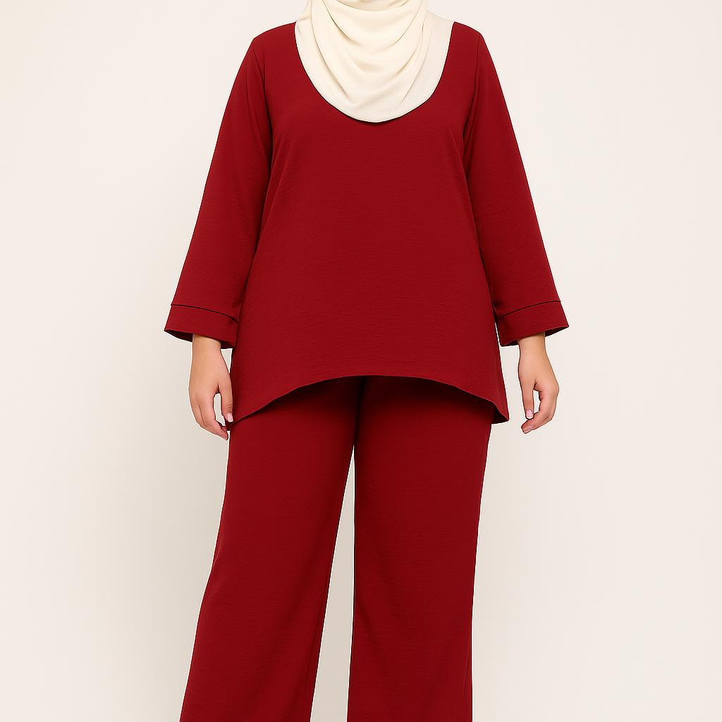 ZUCCA DAHLIA TEXTURED PANTS SET-DMSET011  Blouses