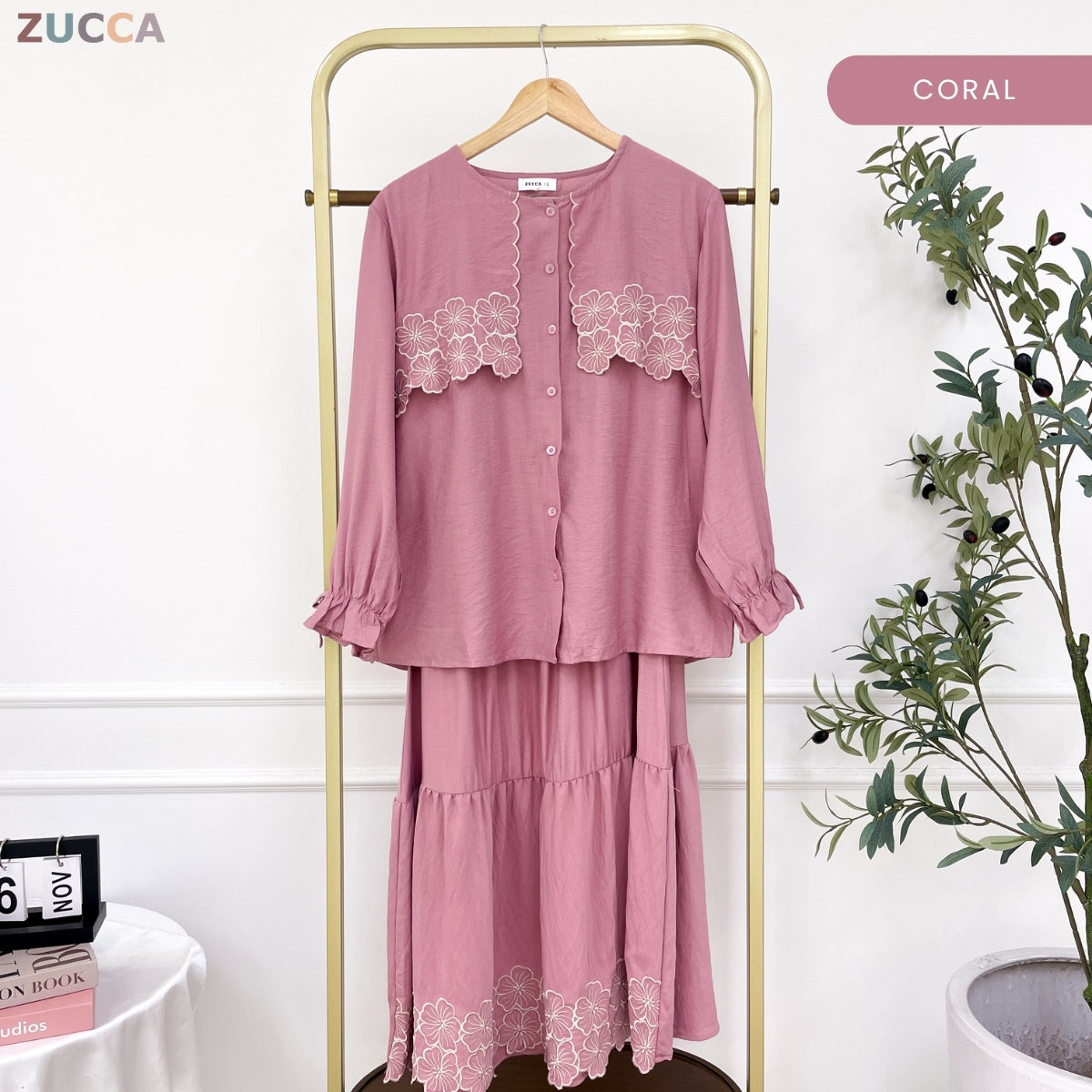 ZUCCA UZMA MODEST EMBROIDERED SET-DMSET013