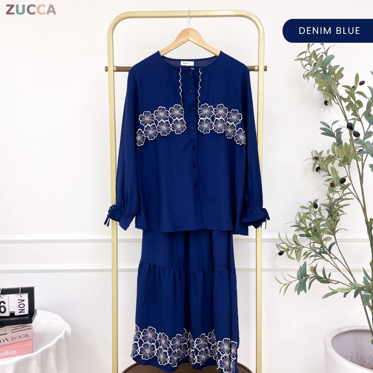 ZUCCA UZMA MODEST EMBROIDERED SET-DMSET013