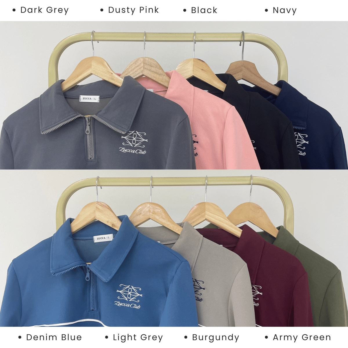 ZUCCA LINNIEY RELAXED HALF-ZIP TWO-PIECE SET-DMSET016