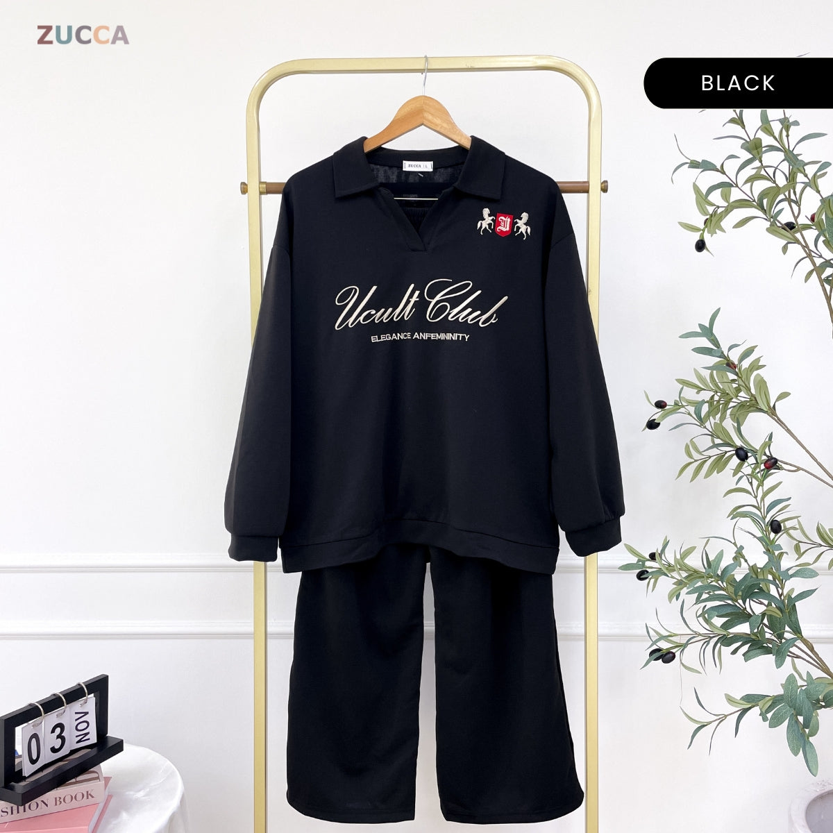 ZUCCA JAZYLN WOMEN SET STREATWEAR TOP PANTS - DMSET017