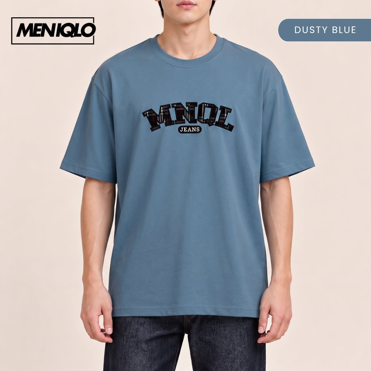 MENIQLO ADRI MEN OVERSIZED TYPOGRAPHY T-SHIRT-MQ1005