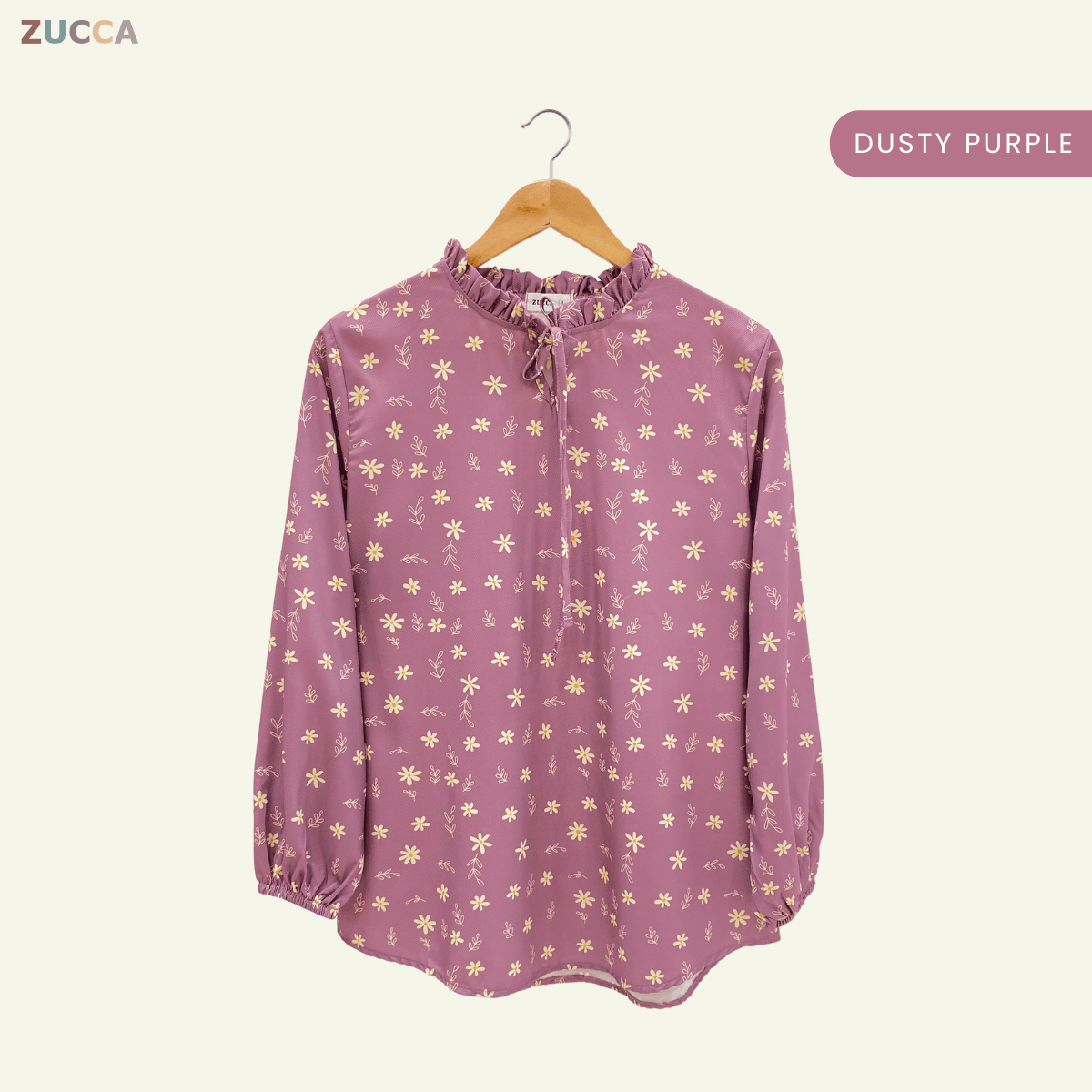 ZUCCA HANISA RUFFLE NECK FLORAL WOMEN BLOUSE - DM091