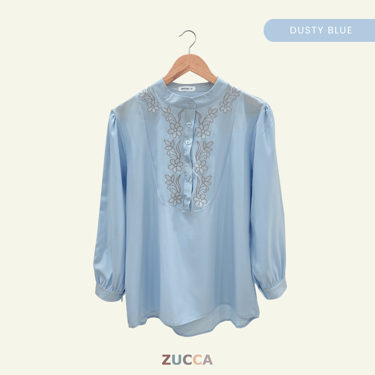 ZUCCA HAYNA HALF-BUTTON COTTON WOMEN BLOUSE - DM020 BAJU KEMEJA WANITA KOREAN STYLE