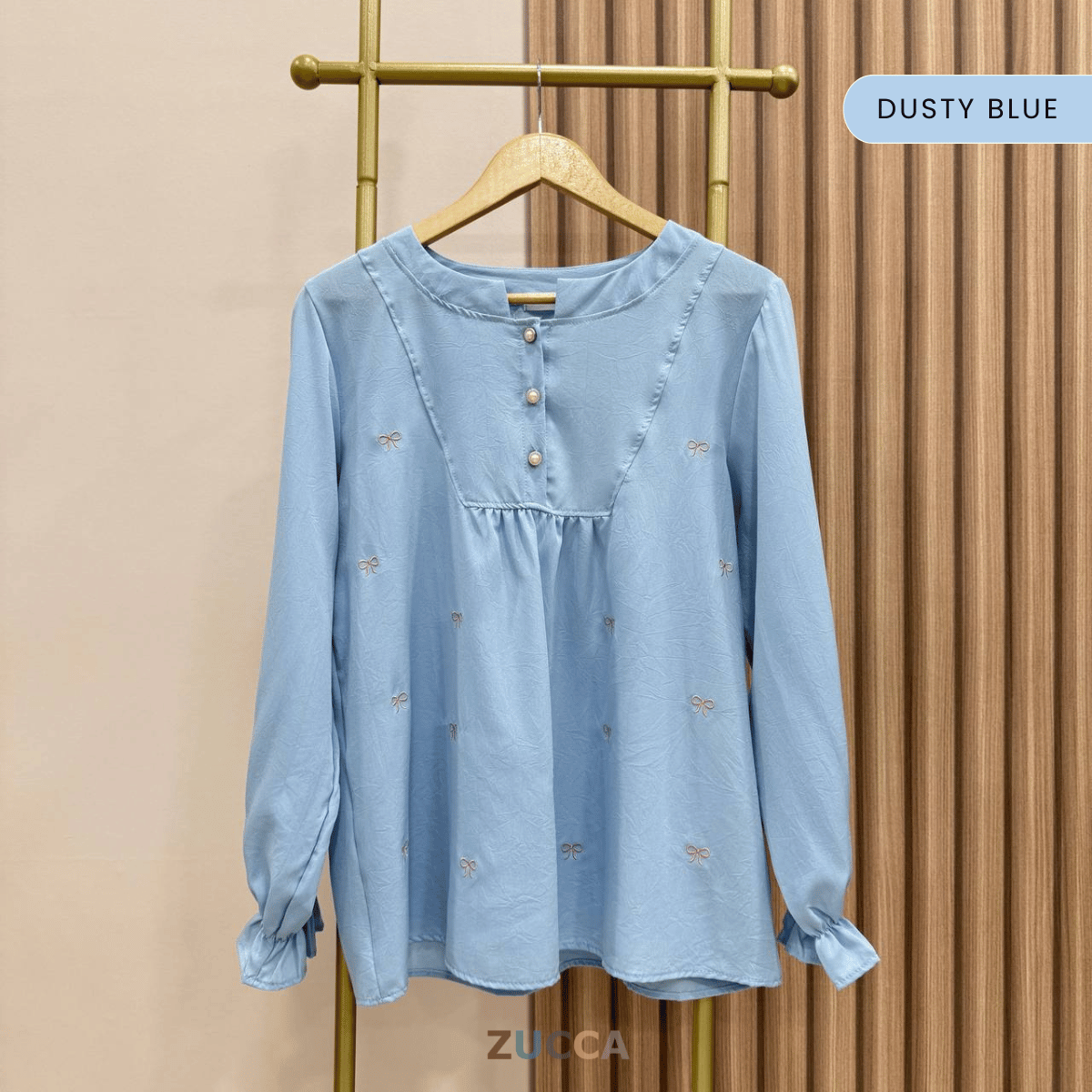 ZUCCA IZZY DOLLY BLOUSE SEPARUH BUTANG - DM173
