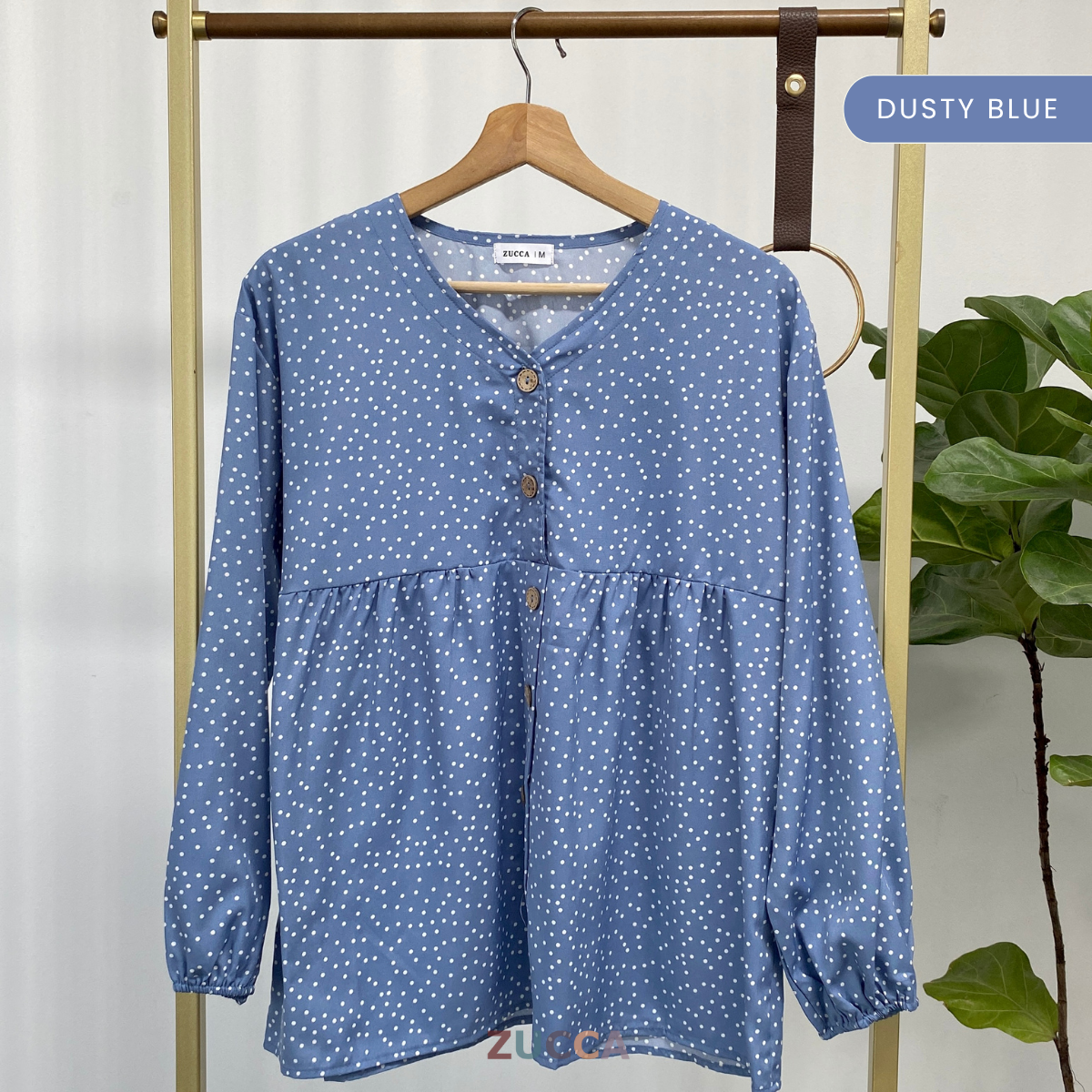 ZUCCA HANINA PRINTED WOMEN BLOUSE - MA042 BAJU WANITA