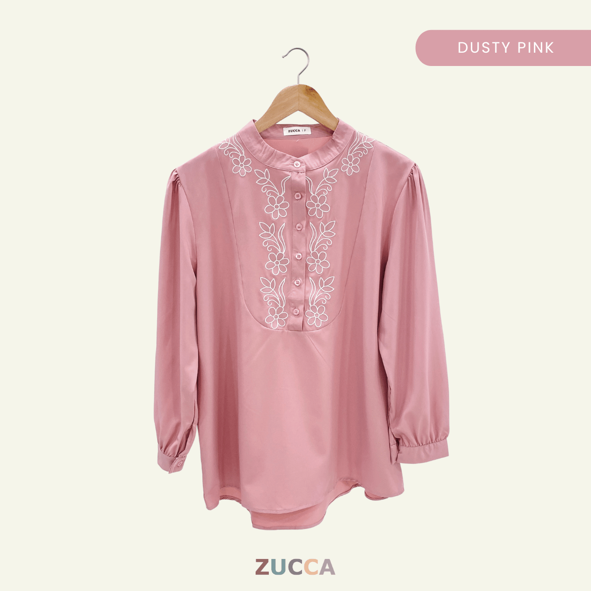 ZUCCA HAYNA HALF-BUTTON COTTON WOMEN BLOUSE - DM020 BAJU KEMEJA WANITA KOREAN STYLE