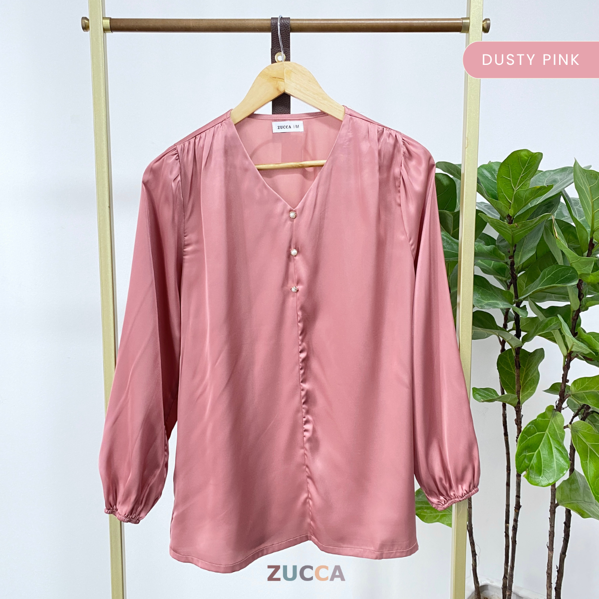 ZUCCA SOLLY PLAIN FULL BUTTON BLOUSE - MA062 KOREAN STYLE