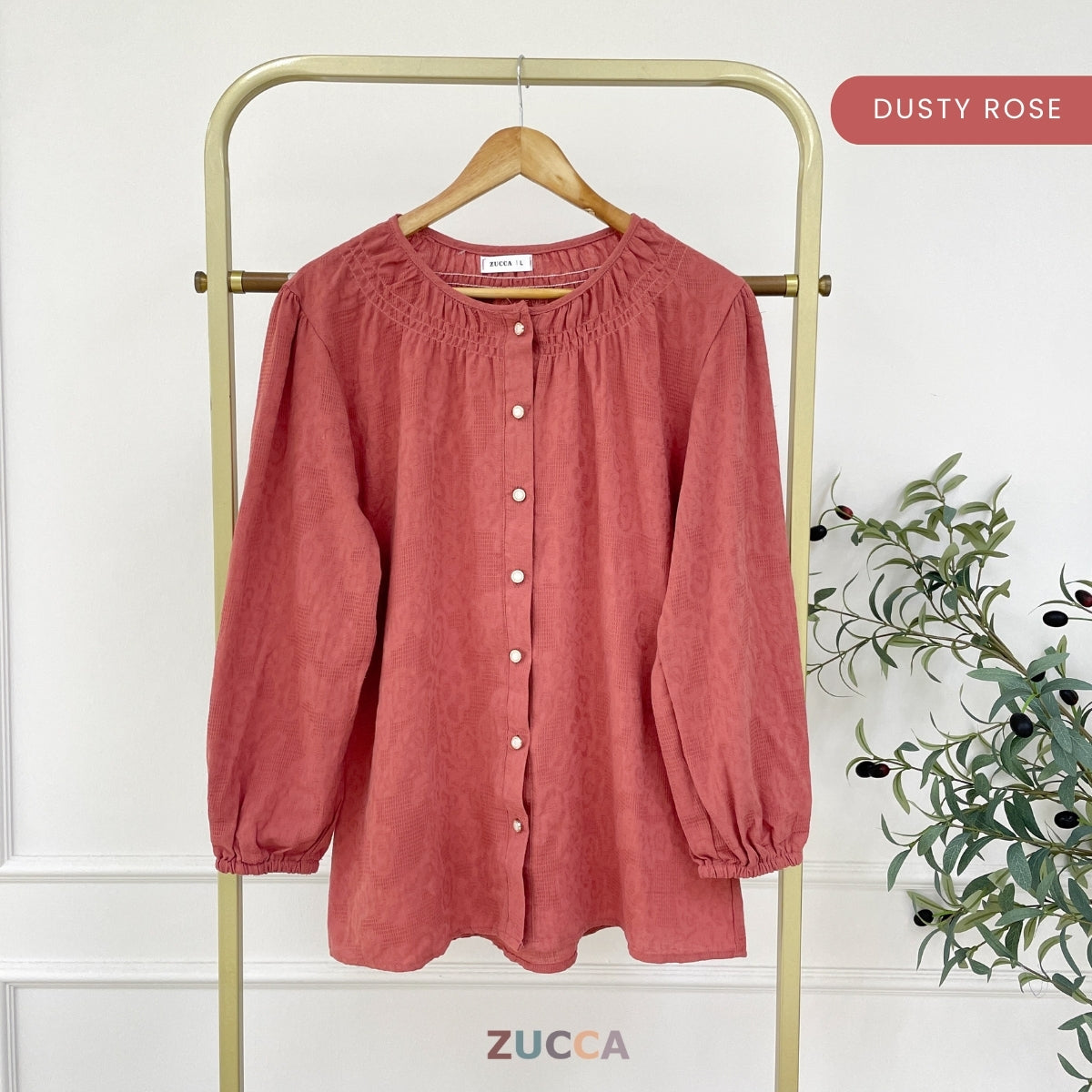 ZUCCA FARISYA BLAUS WANITA JACQUARD - DM269