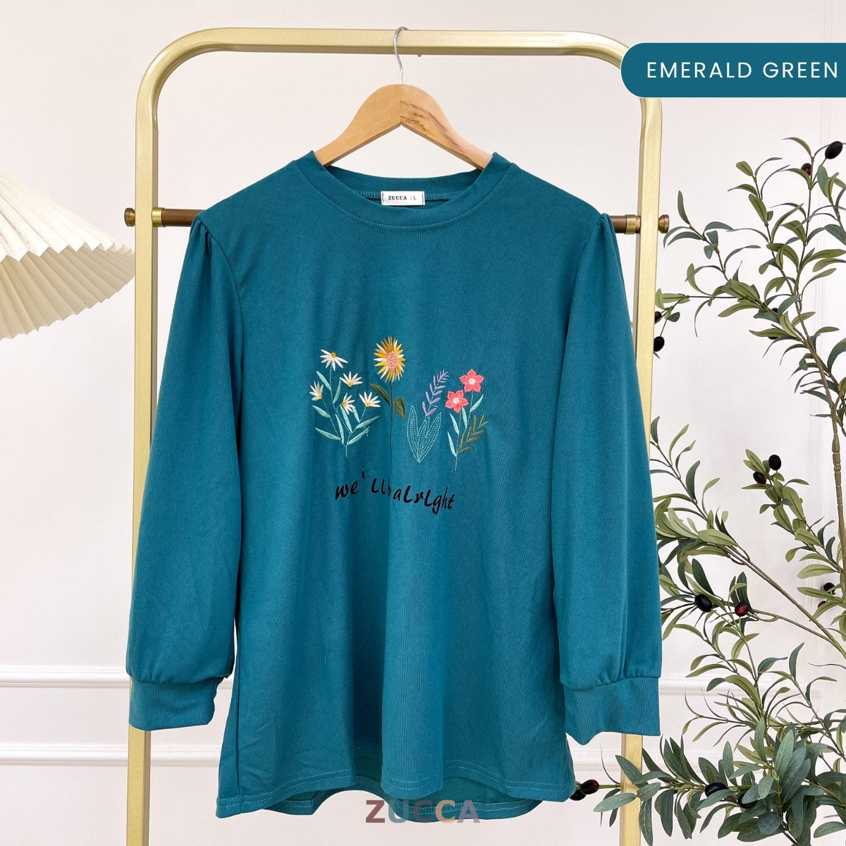 ZUCCA LADINA PEREMPUAN KASUAL EMBROIDERED SHIRT LONG SLEEVE- DM165