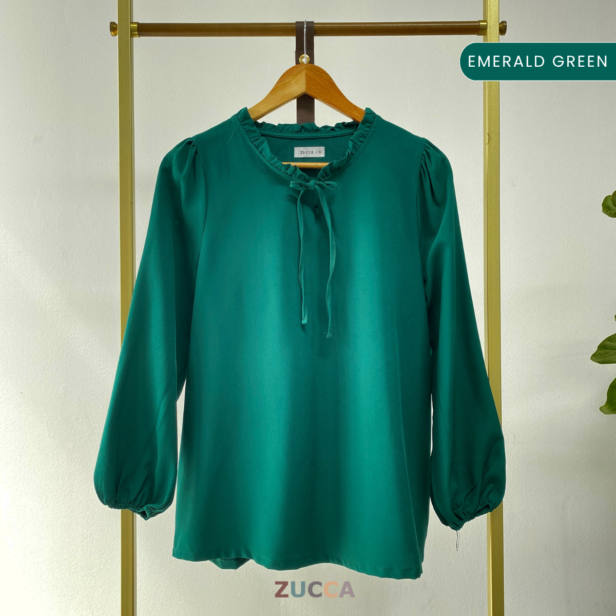 ZUCCA CELIA RUFFLED NECK WOMEN BLOUSE - MA029A BLOUSE WITH TIE-NECK