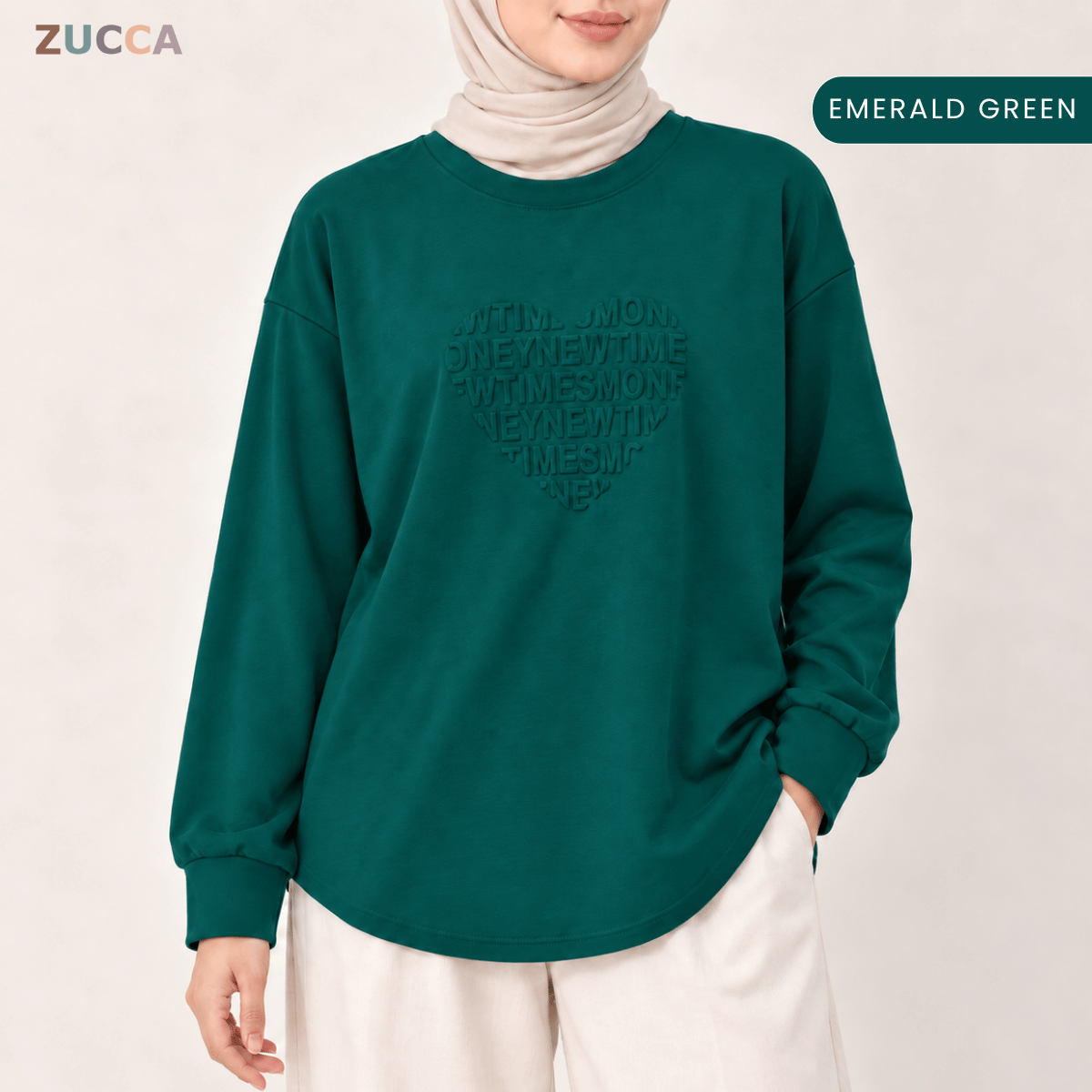 ZUCCA MALIA MINIMAL HEART SHAPE EMBOSSED MODEST TOP - MA183