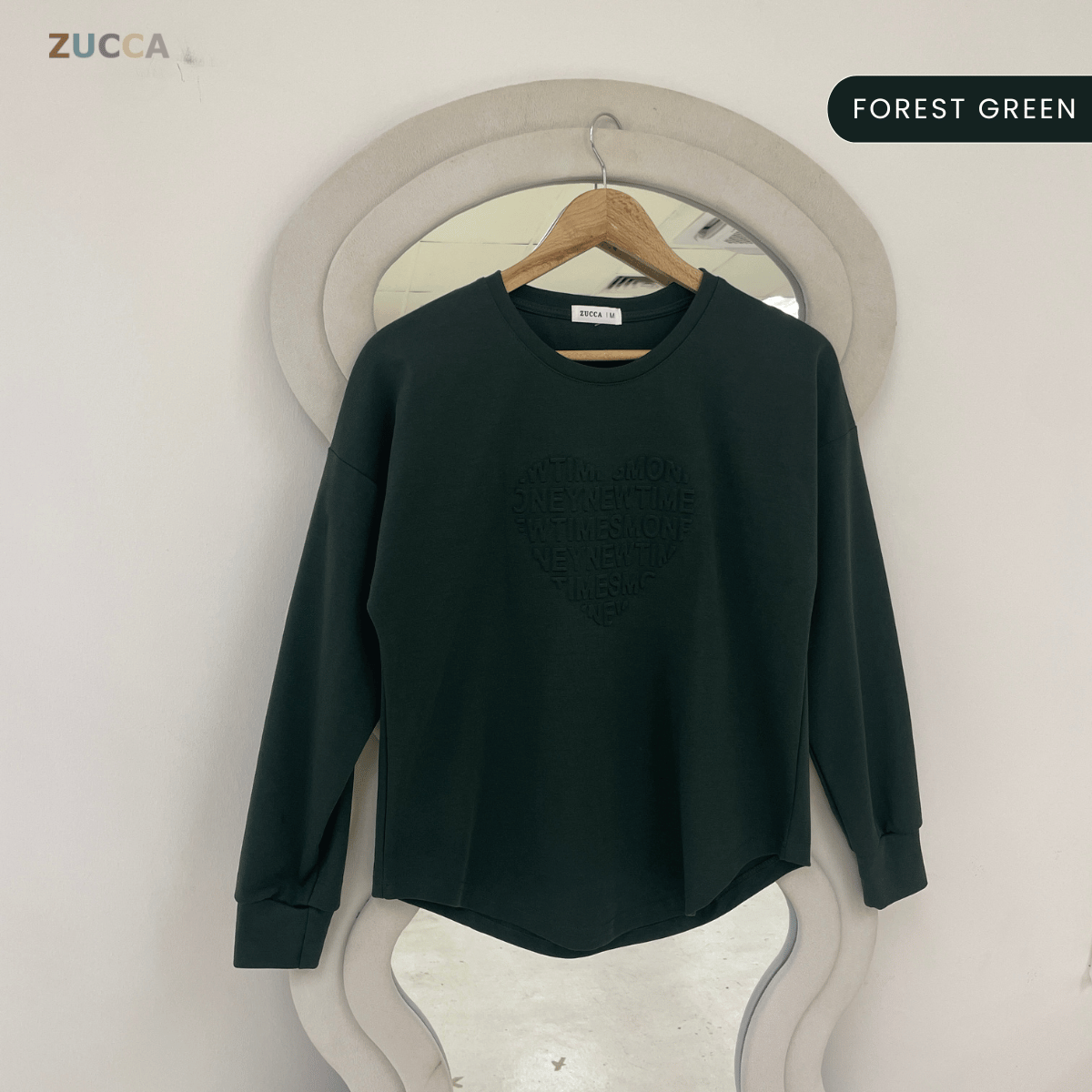 ZUCCA MALIA MINIMAL HEART SHAPE EMBOSSED MODEST TOP - MA183