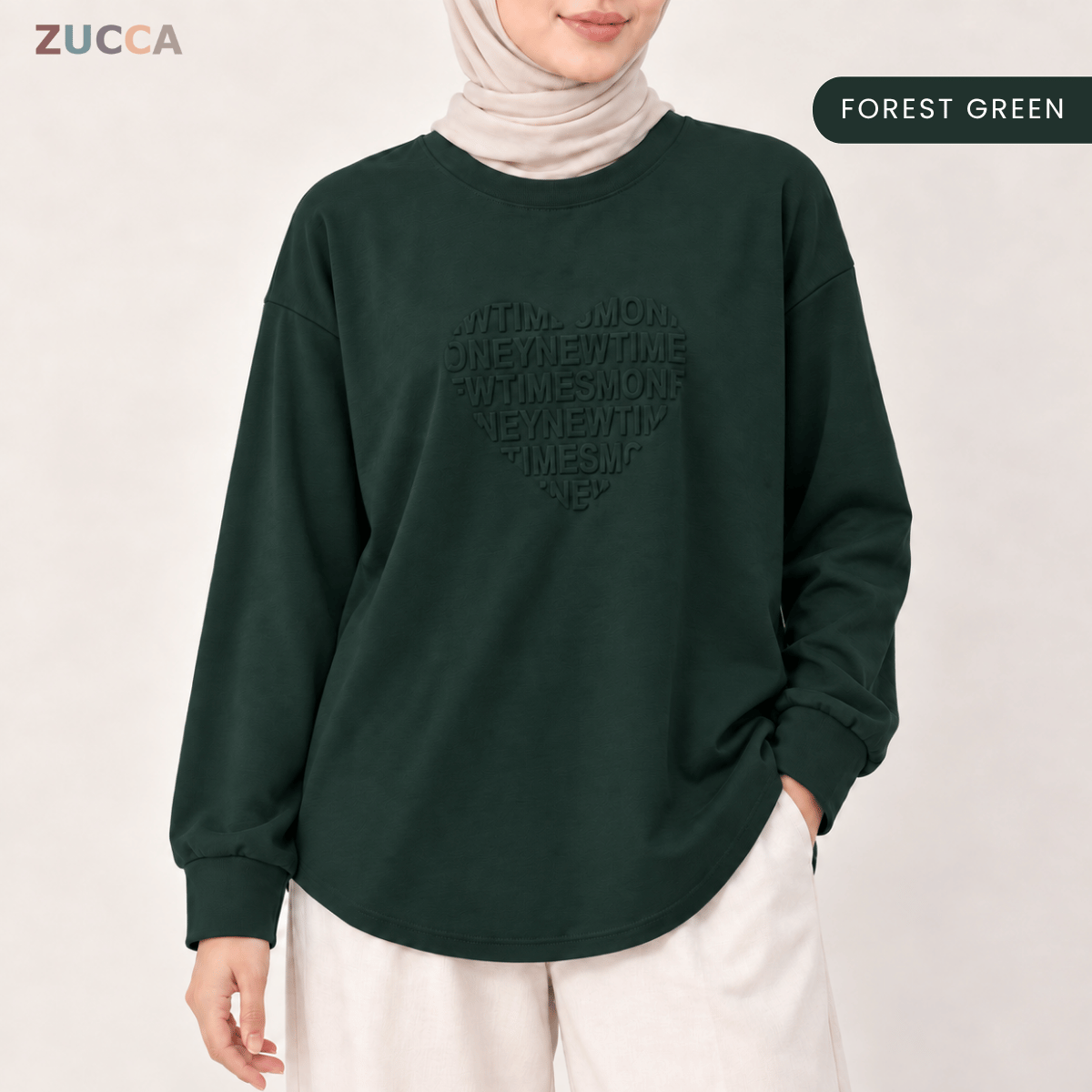 ZUCCA MALIA MINIMAL HEART SHAPE EMBOSSED MODEST TOP - MA183