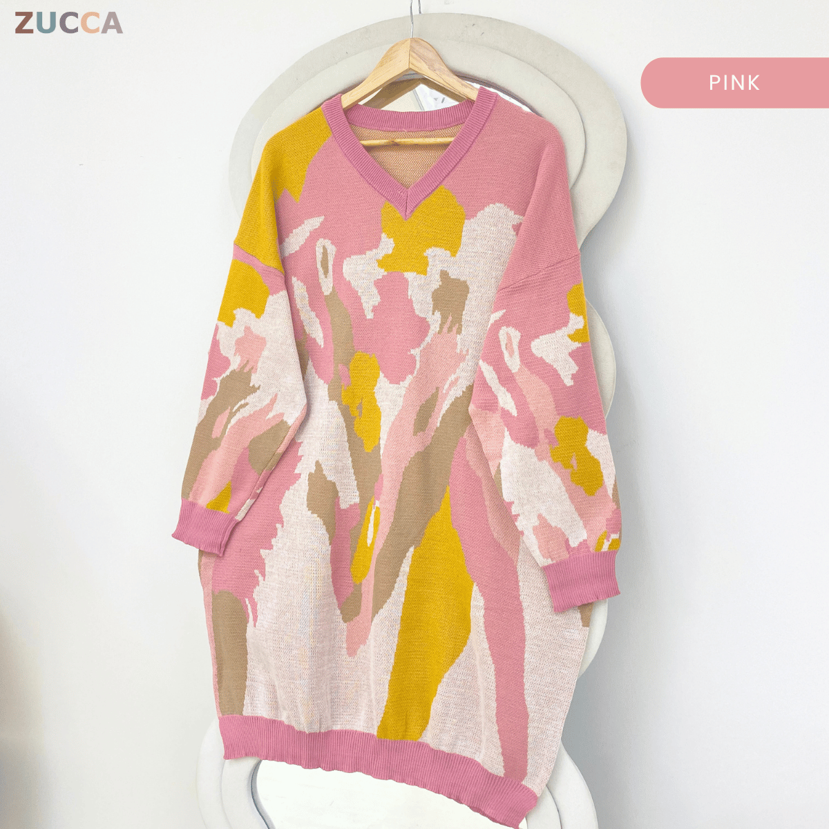 ZUCCA FARZANA ABSTRACT KNIT COZY SWEATSHIRT - GC002 (B1066)
