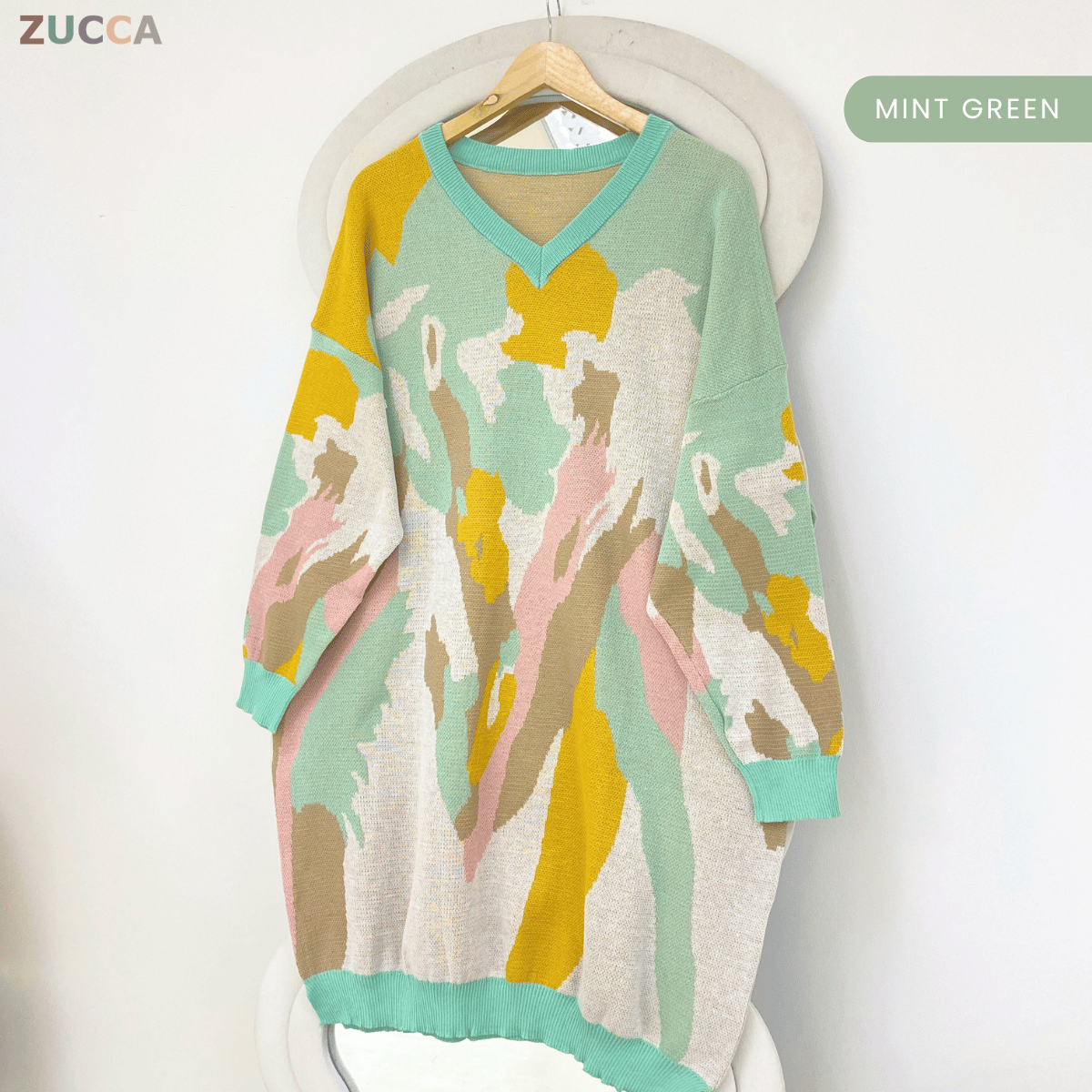 ZUCCA FARZANA ABSTRACT KNIT COZY SWEATSHIRT - GC002 (B1066)