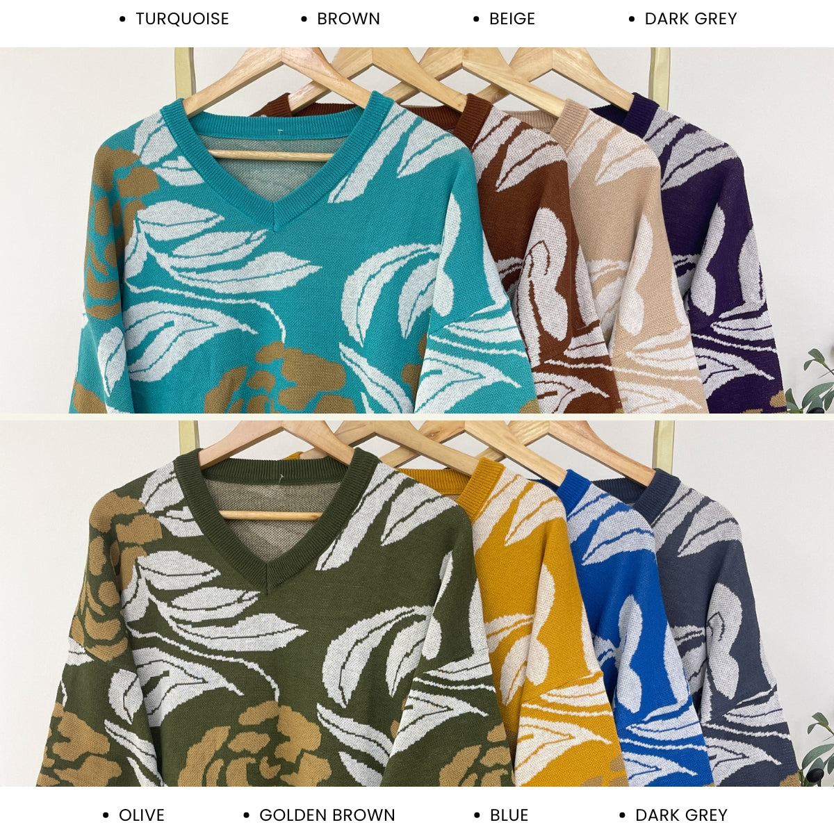 ZUCCA FRIDA WOMEN FLOWER ABSTRACT WAVE KNIT SWEATER - GC003 (B1068)