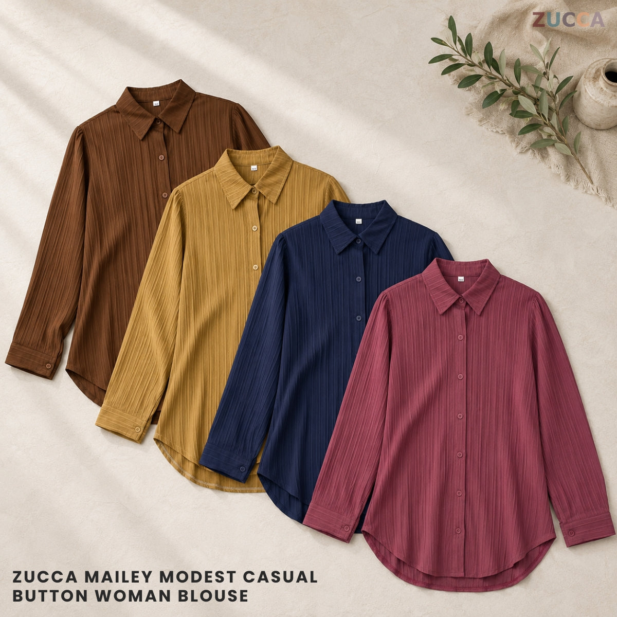 ZUCCA MAILEY MODEST CASUAL BUTTON WOMAN BLOUSE - GC007 (PH7284)