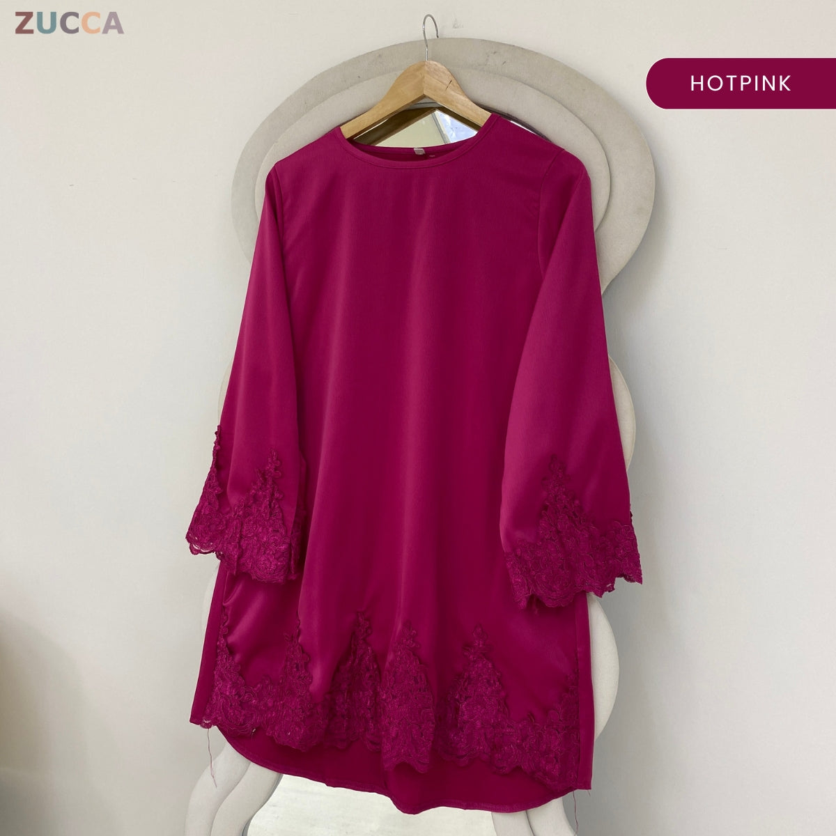 ZUCCA AMELIA PREMIUM LACE SLEEVE KASUAL WOMEN MODEST TOP - GC008 (ST1040)
