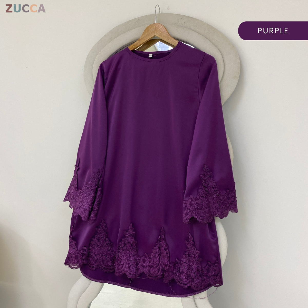 ZUCCA AMELIA PREMIUM LACE SLEEVE KASUAL WOMEN MODEST TOP - GC008 (ST1040)