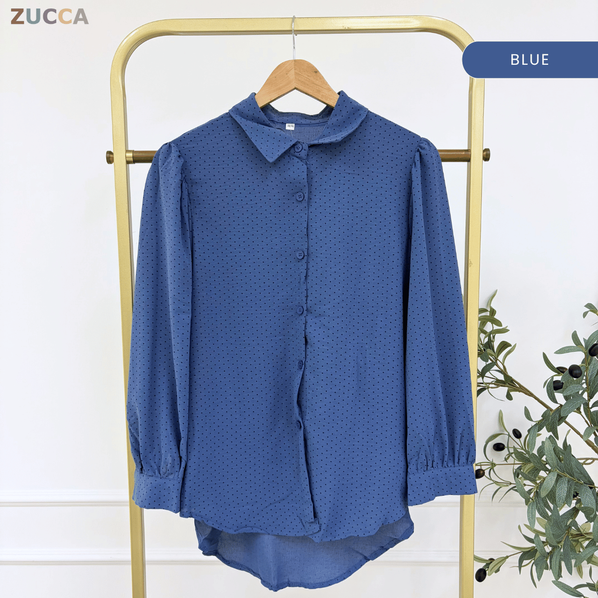 ZUCCA LULU CASUAL POLKA DOT PUFF SLEEVE BLOUSE- GC009 GC010 KS472